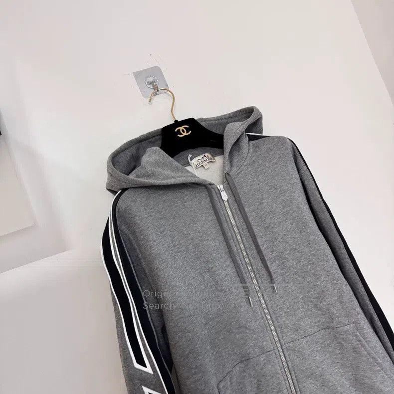 Hermes Hermes Striped printed zip-up loose sweatshirt Size US M / EU 48-50 / 2 - 2 Thumbnail