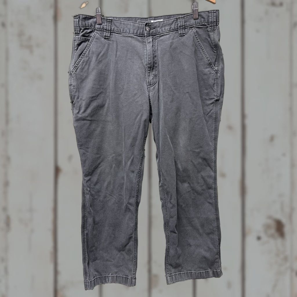 Carhartt Carhartt Men's Relaxed Fit Rugged Flex Canvas Work Pants 37x28 Gray BN2291-M Jeans/Work Pants/Canvas USA 37 Inseam 28 Men Size US 37 - 1 Thumbnail