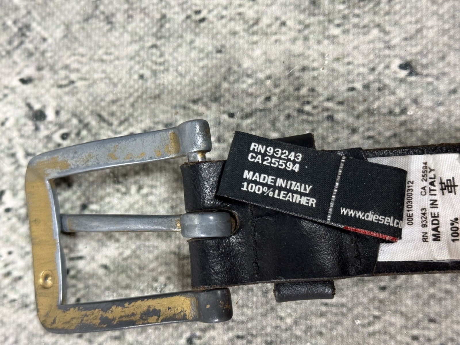 Diesel Diesel leather belt big buckle Y2K black basic gold silver Size 40 - 8 Thumbnail