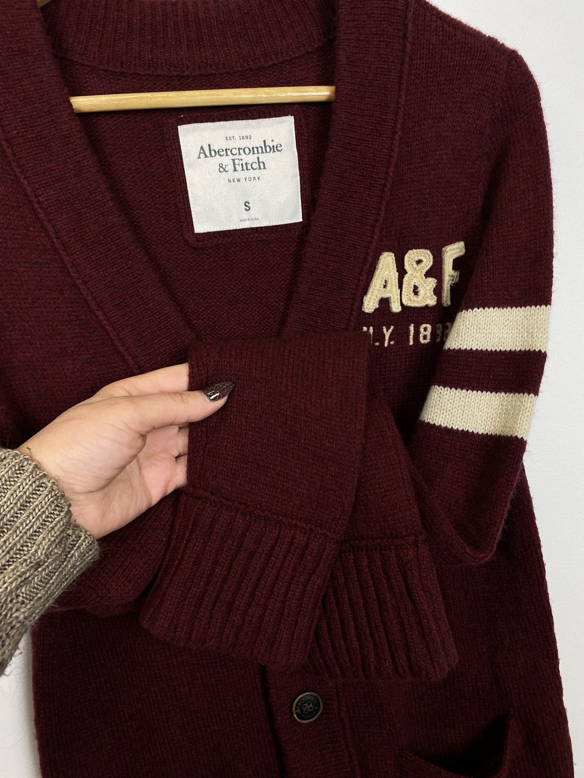 Abercrombie & Fitch Abercrombie & Fitch Y2K Knit Cardigan Patchwork Logo Size US S / EU 44-46 / 1 - 6 Thumbnail