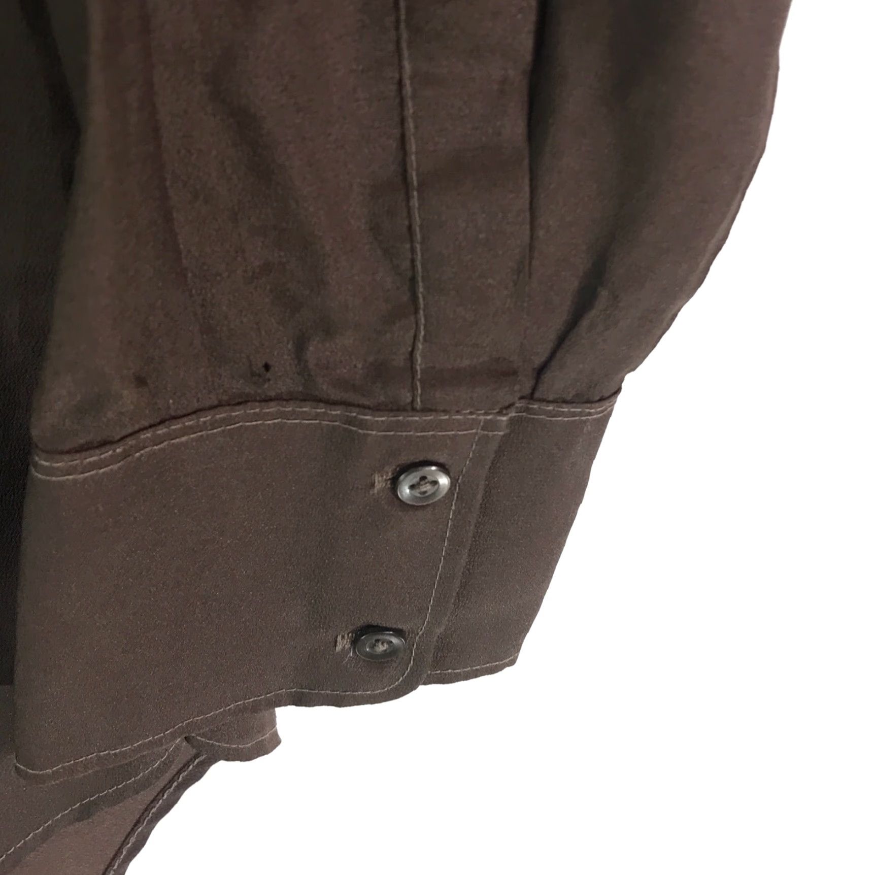 Vintage VINTAGE Unbranded Shirt Adult Medium Brown Button-Up Long Sleeve Collared Pocket Casual Womens Size M / US 6-8 / IT 42-44 - 4 Thumbnail