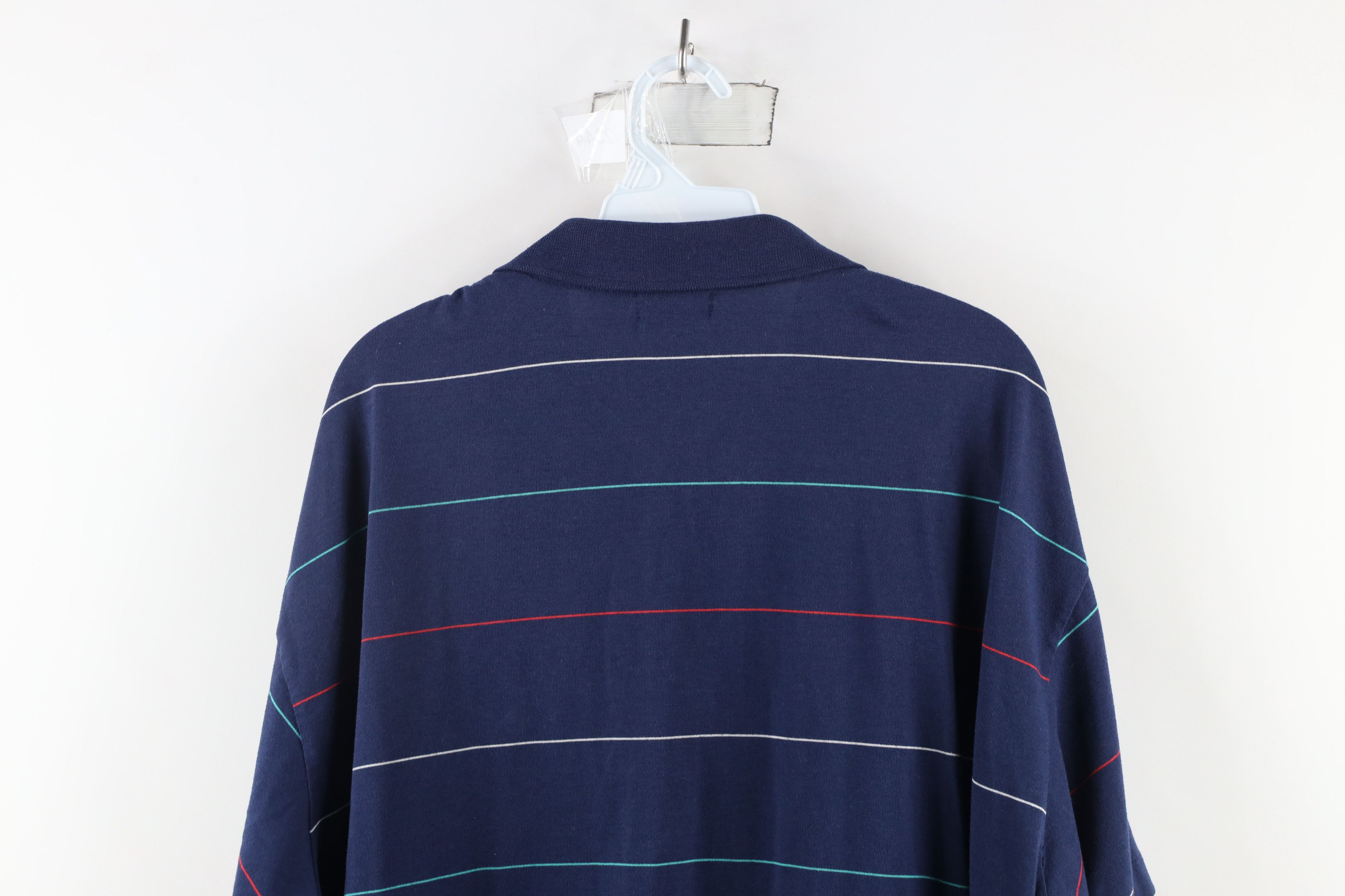 Vintage Vintage 90s Streetwear Striped Knit Collared Golf Polo Shirt Size US XXL / EU 58 / 5 - 10 Thumbnail