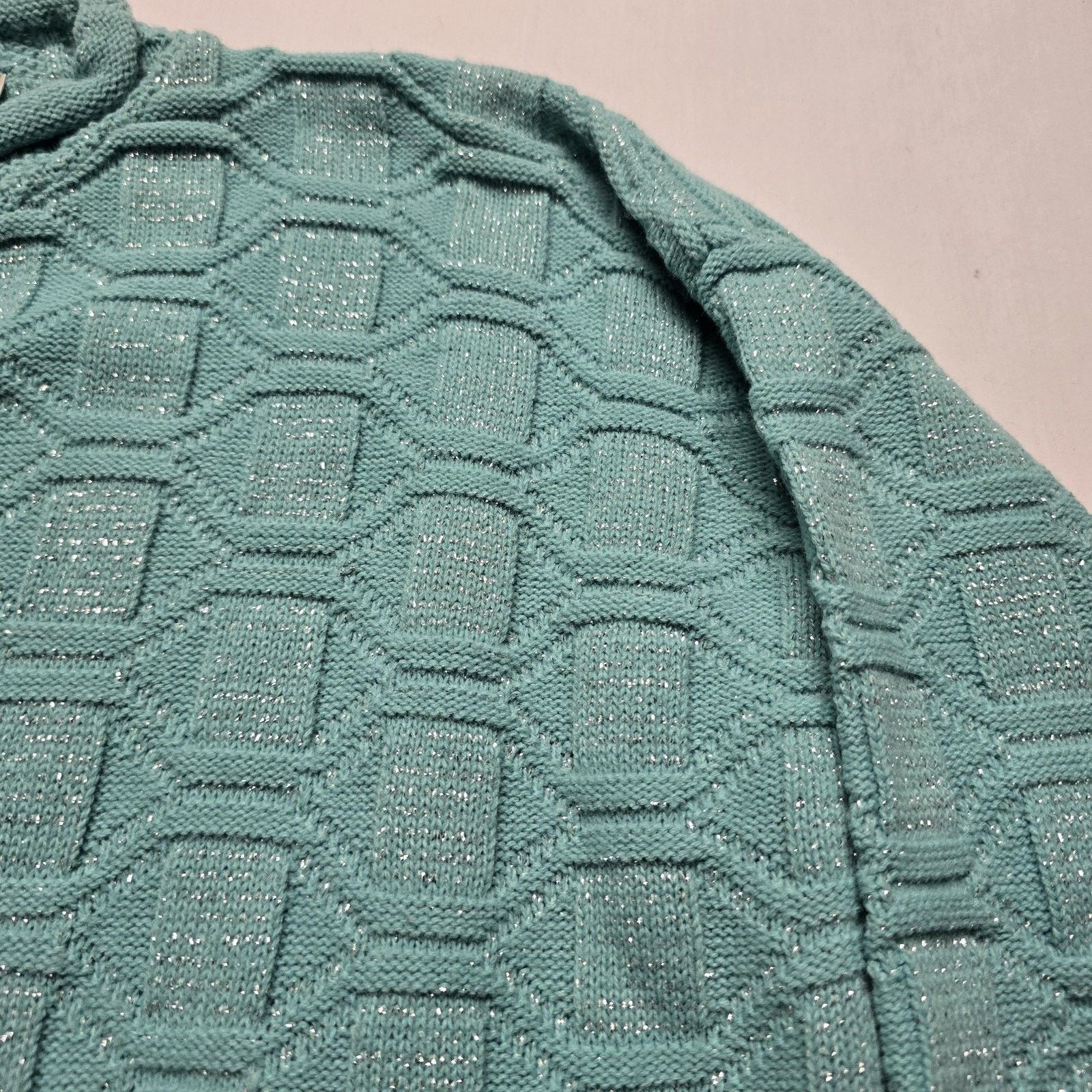 Vintage Vintage Dana Scott Sweater L Geometric Knit Pullover 90s Size L / US 10 / IT 46 - 2 Thumbnail