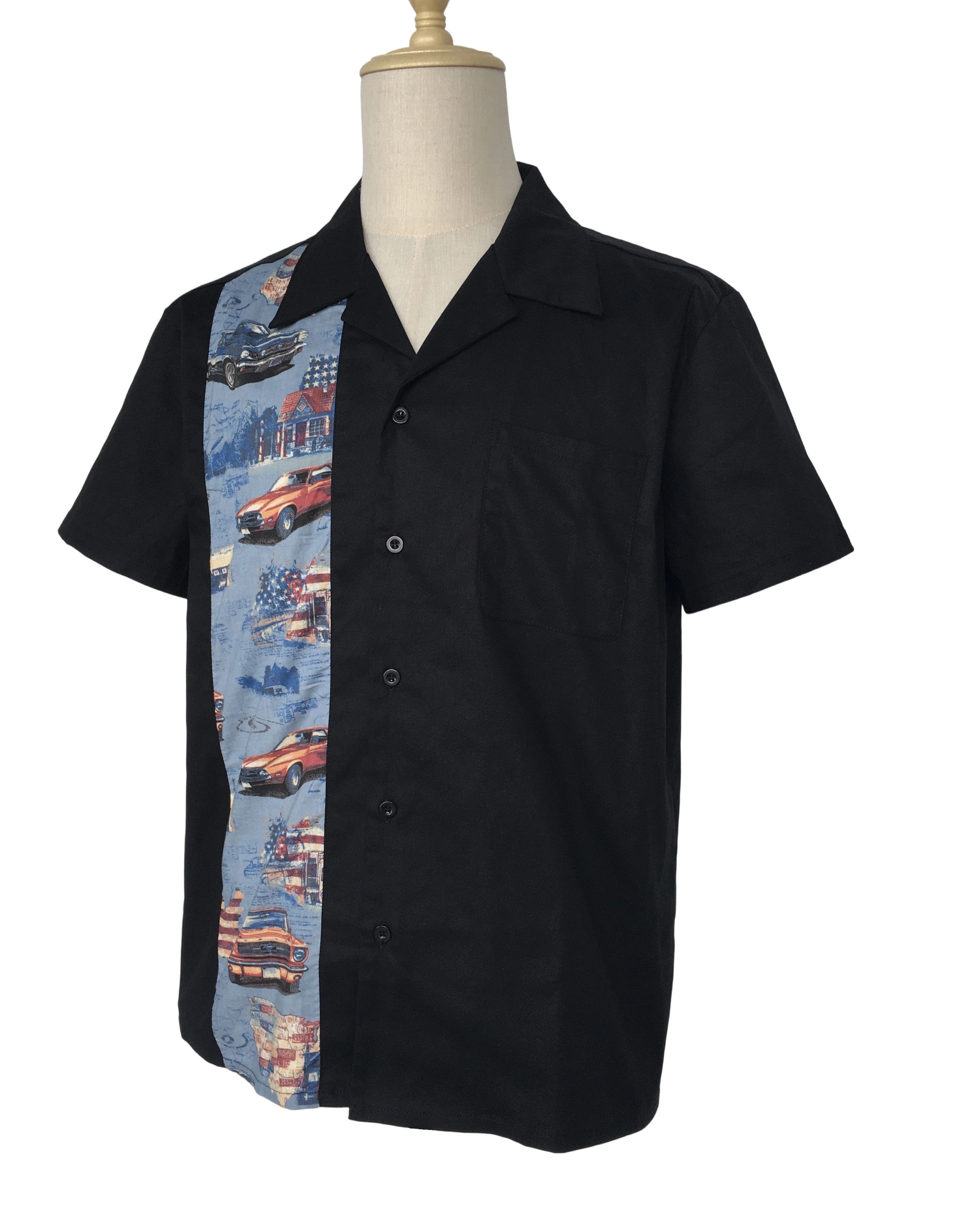 Other Men's Casual Shirts 1950's Retro Vintage Tops Cars Pattern Size US XL / EU 56 / 4 - 3 Thumbnail
