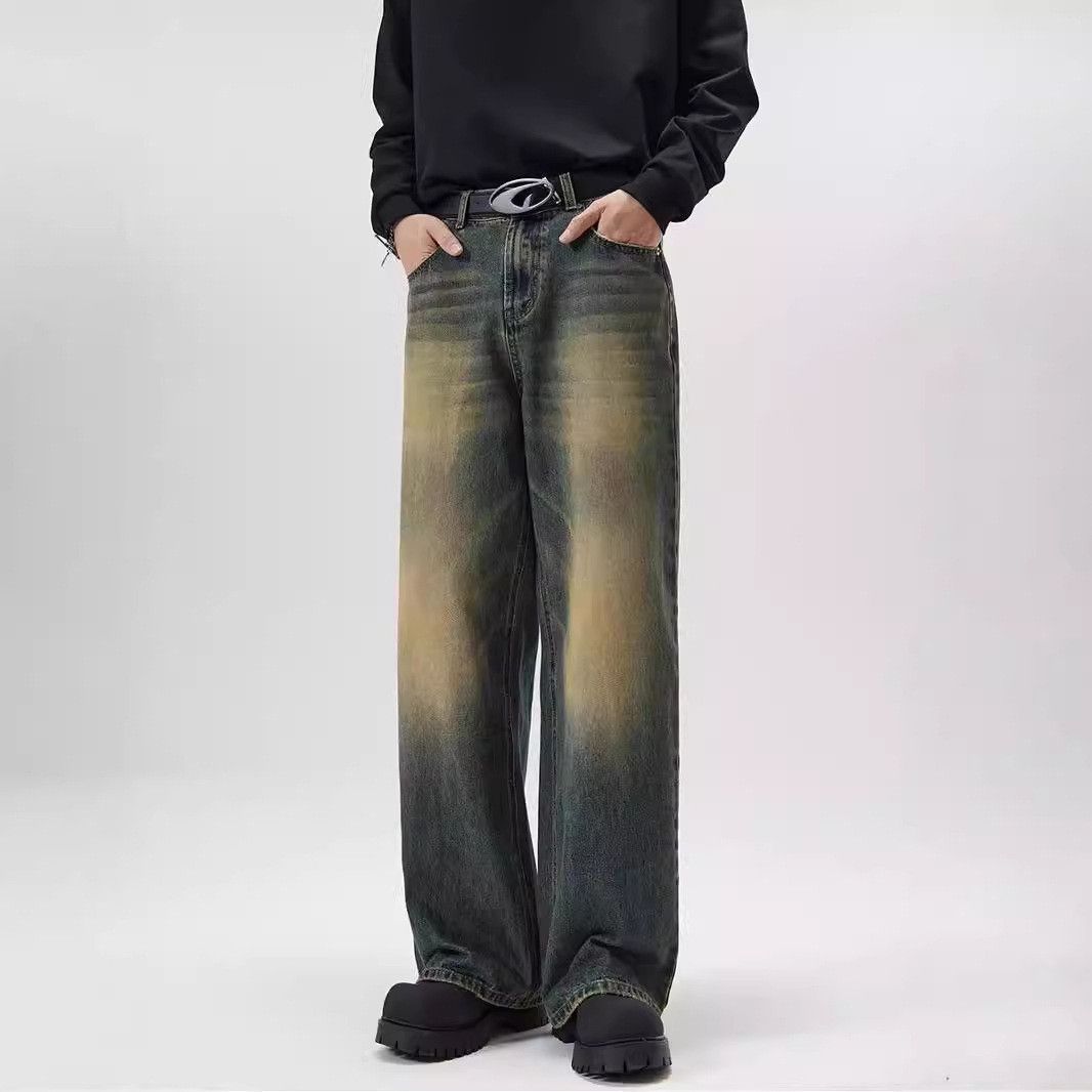 Vintage American retro straight leg distressed baggy jeans for men Size US 32 / EU 48 - 1 Thumbnail