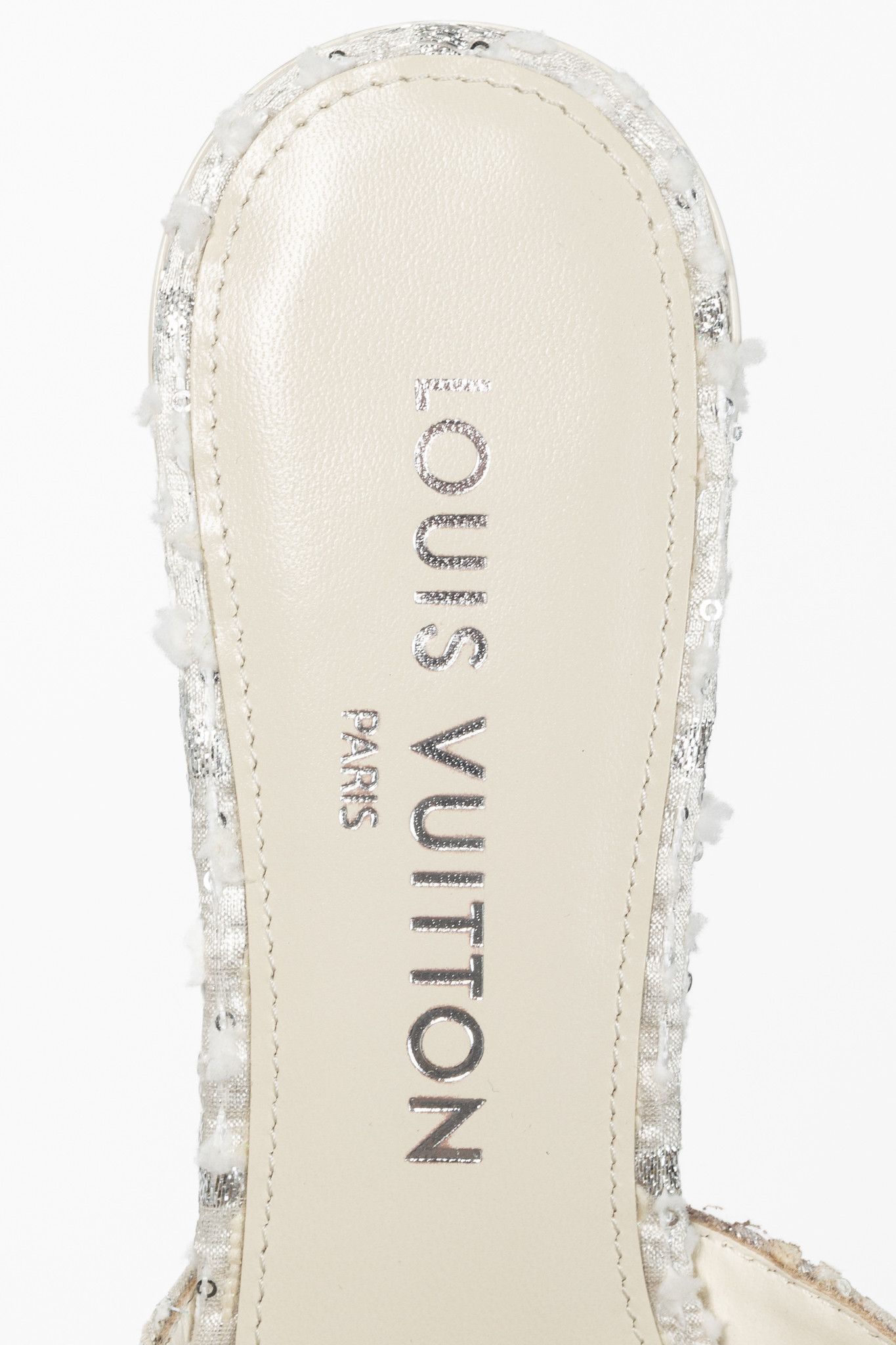 Louis Vuitton Louis Vuitton 6AM Blanc Monogram Tweed Mule Sandals Size US 6.5 / IT 36.5 - 10 Thumbnail
