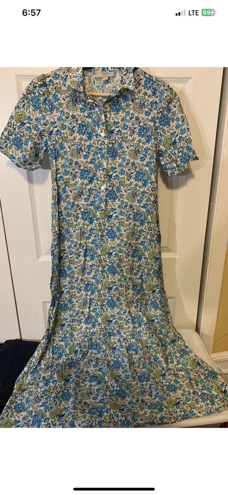 Loft Loft womens sz XSP maxi dress petite blue green Size XS / US 0-2 / IT 36-38 - 5 Thumbnail