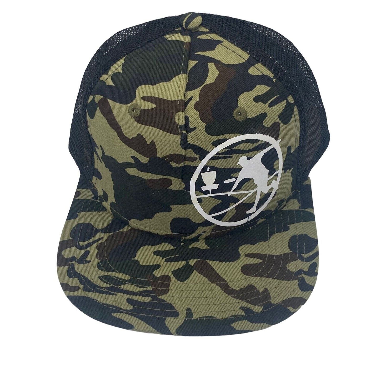 DISCOVERED Disc Golf THROWING DISC MAN CAMO Hat Trucker Cap Snap Back Size ONE SIZE - 5 Thumbnail