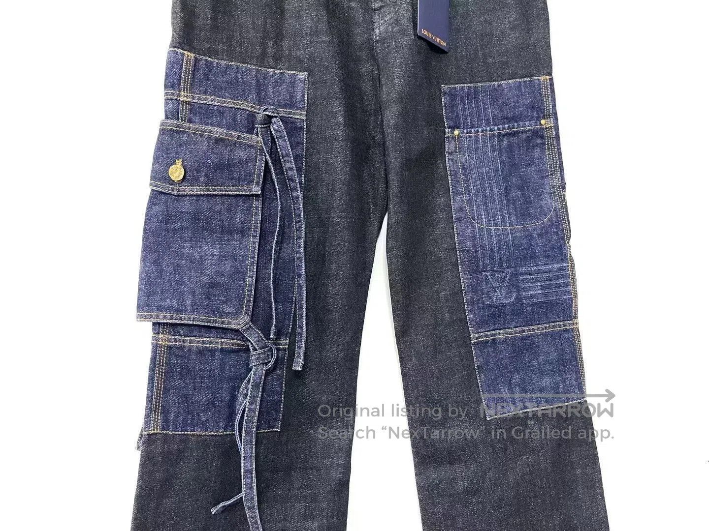 Louis Vuitton Louis Vuitton LV Cargo Strap Embossed Jeans. Size US 33 - 2 Thumbnail