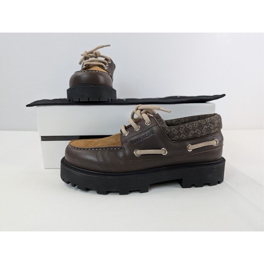 Givenchy o1rshd1 Storm Leather Boat Boots in Chocolate Size US 8 / EU 41 - 19 Thumbnail