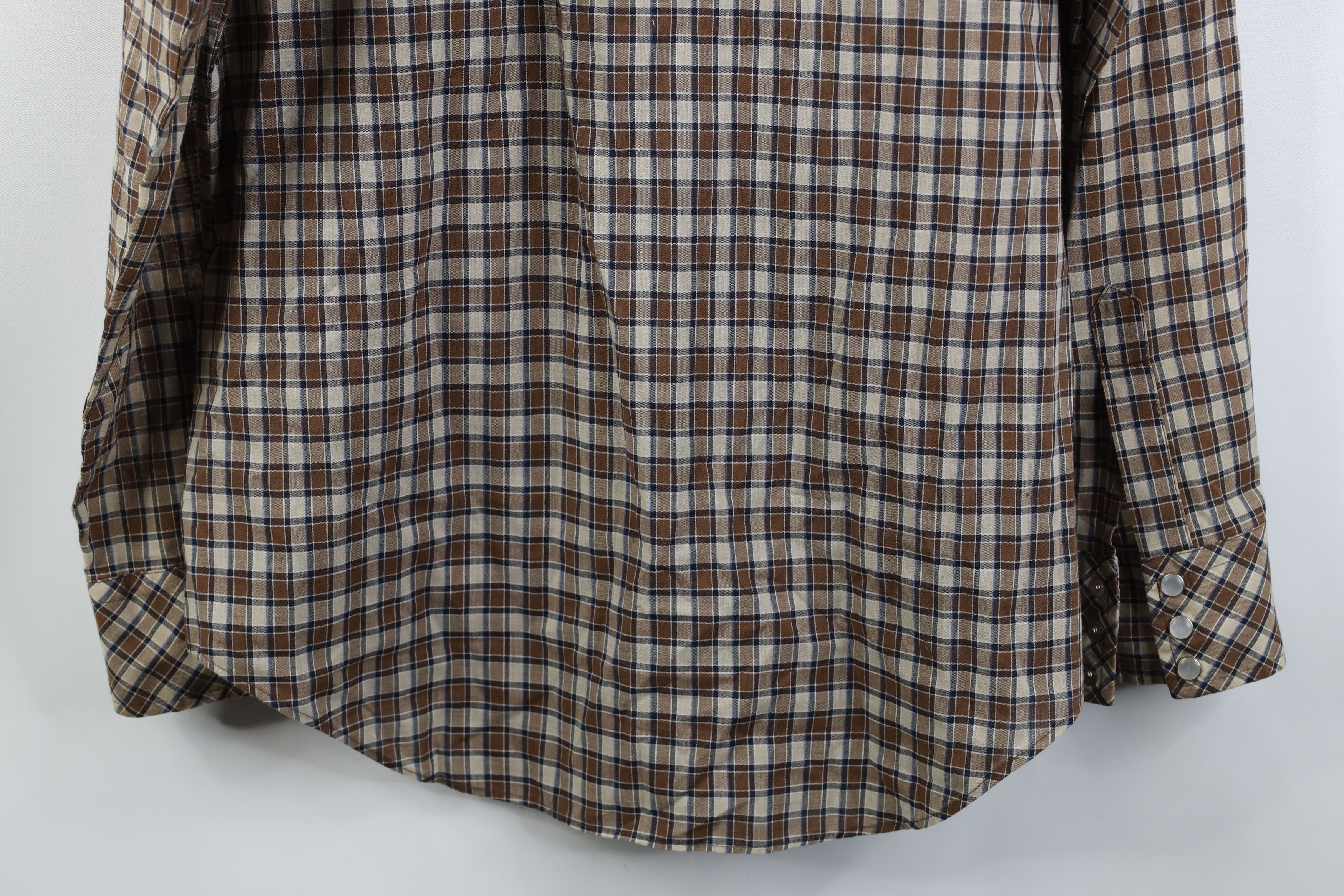 Vintage Vintage 70s Streetwear Cowboy Rodeo Button Shirt Brown Plaid Size US M / EU 48-50 / 2 - 10 Thumbnail