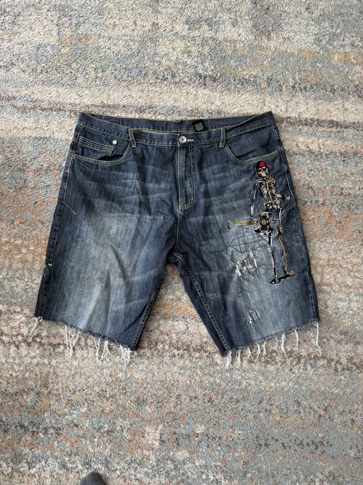 JNCO × Vintage VTG Y2K Miskeen Jnco Pirate Jean Shorts Rave Baggy 44 Size US 34 / EU 50 - 1 Thumbnail