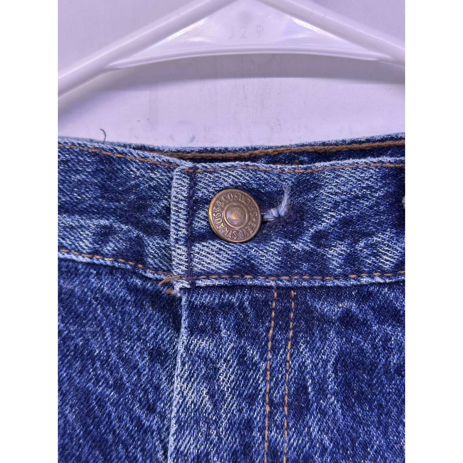 Levi's Vintage 90s Levi’s Batwing Blue Demin Skirt Size 11 Women’s Size 32" / US 10 / IT 46 - 6 Thumbnail