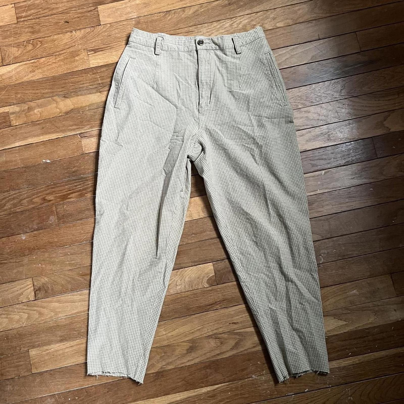 Other Tan and white checkered high waisted trousers Size 34" / US 12 / IT 48 - 2 Thumbnail