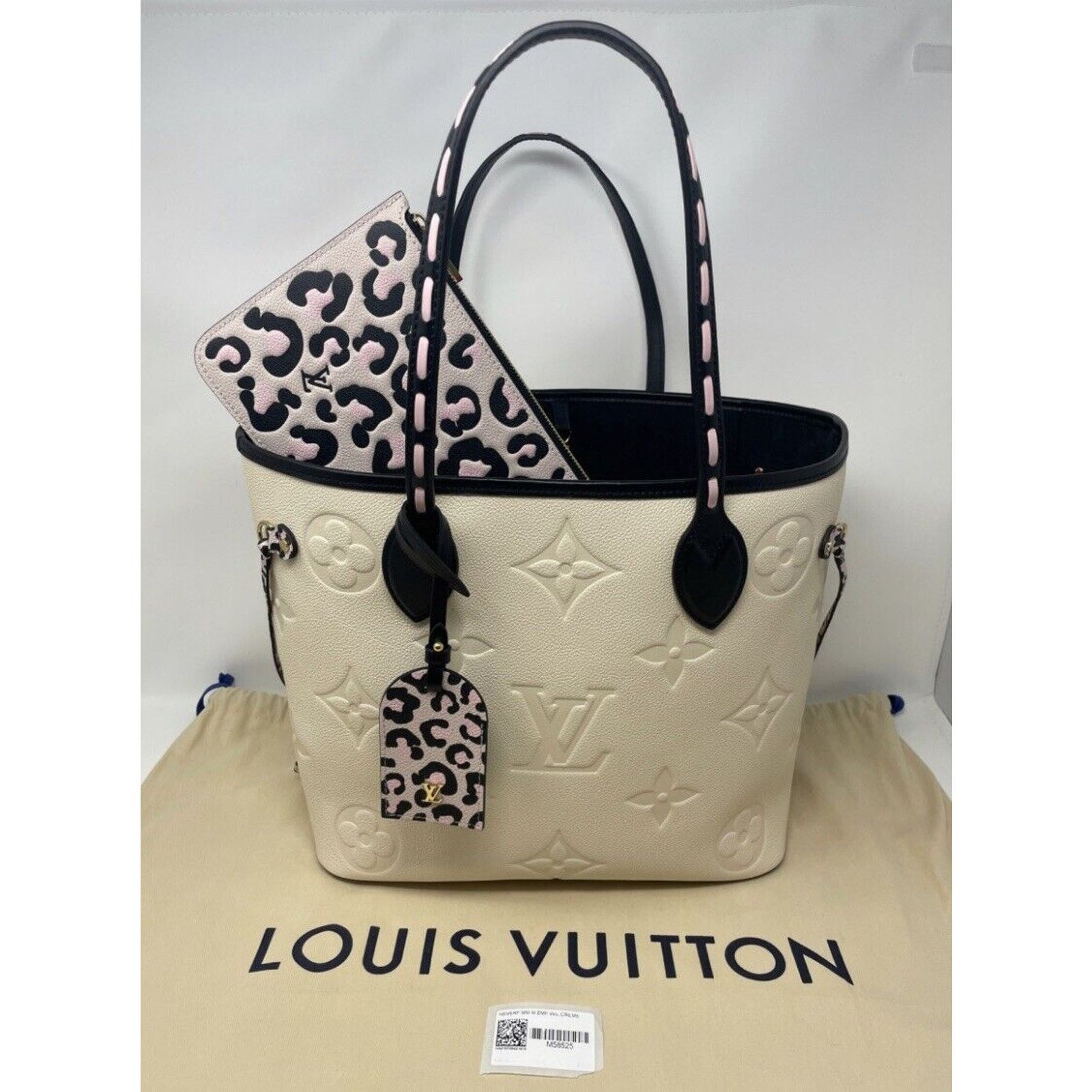 Louis Vuitton Louis Vuitton Neverfull Wild At Heart MM Ivory Leather Size ONE SIZE - 4 Thumbnail