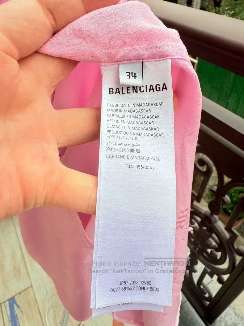 Balenciaga Balenciaga Silk Full Logo Shirt Size XXS / US 00 / IT 34 - 5 Thumbnail