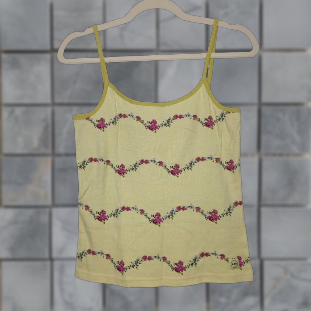Vintage VINTAGE Unionbay Cami Tank Top Woman M Yellow 90s Floral Flowers NWT Size M / US 6-8 / IT 42-44 - 1 Thumbnail
