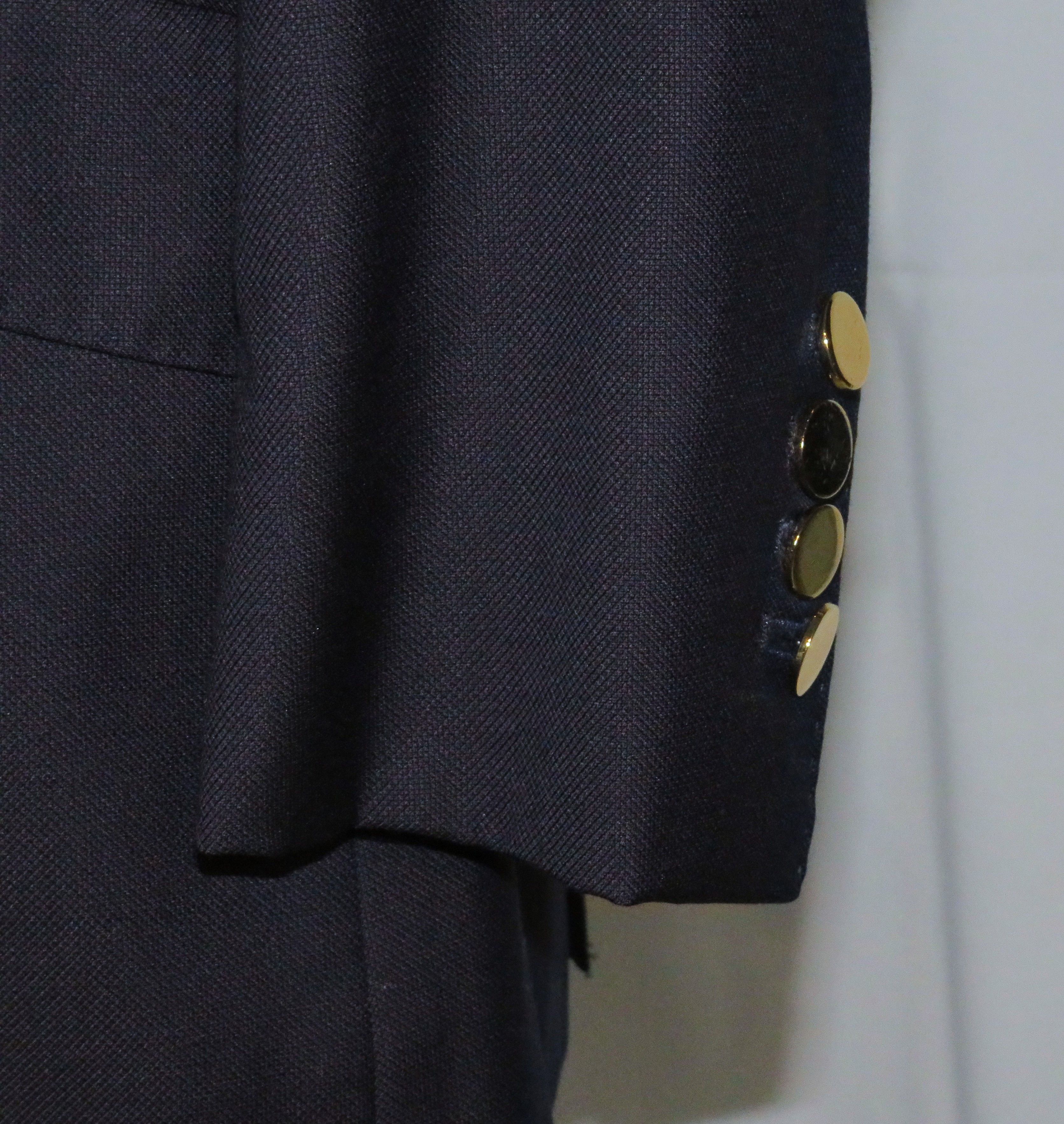 Other Alex Hitz Navy Gold Button Double Breasted Blazer 40S Size 40S - 7 Thumbnail