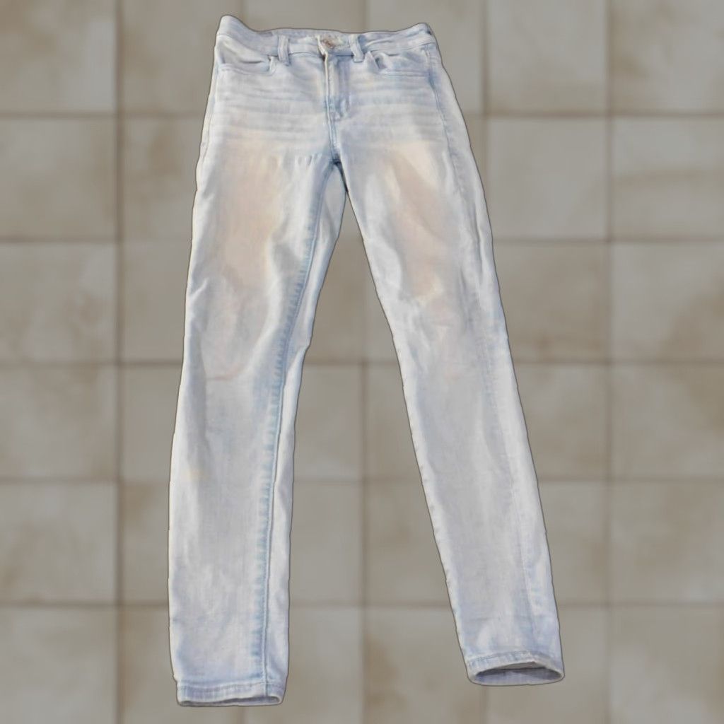 American Eagle Outfitters American Eagle Outfitters Jeans Womens Size 2 blue mid rise jegging denim distressed light Size 42" / US 20 - 1 Thumbnail
