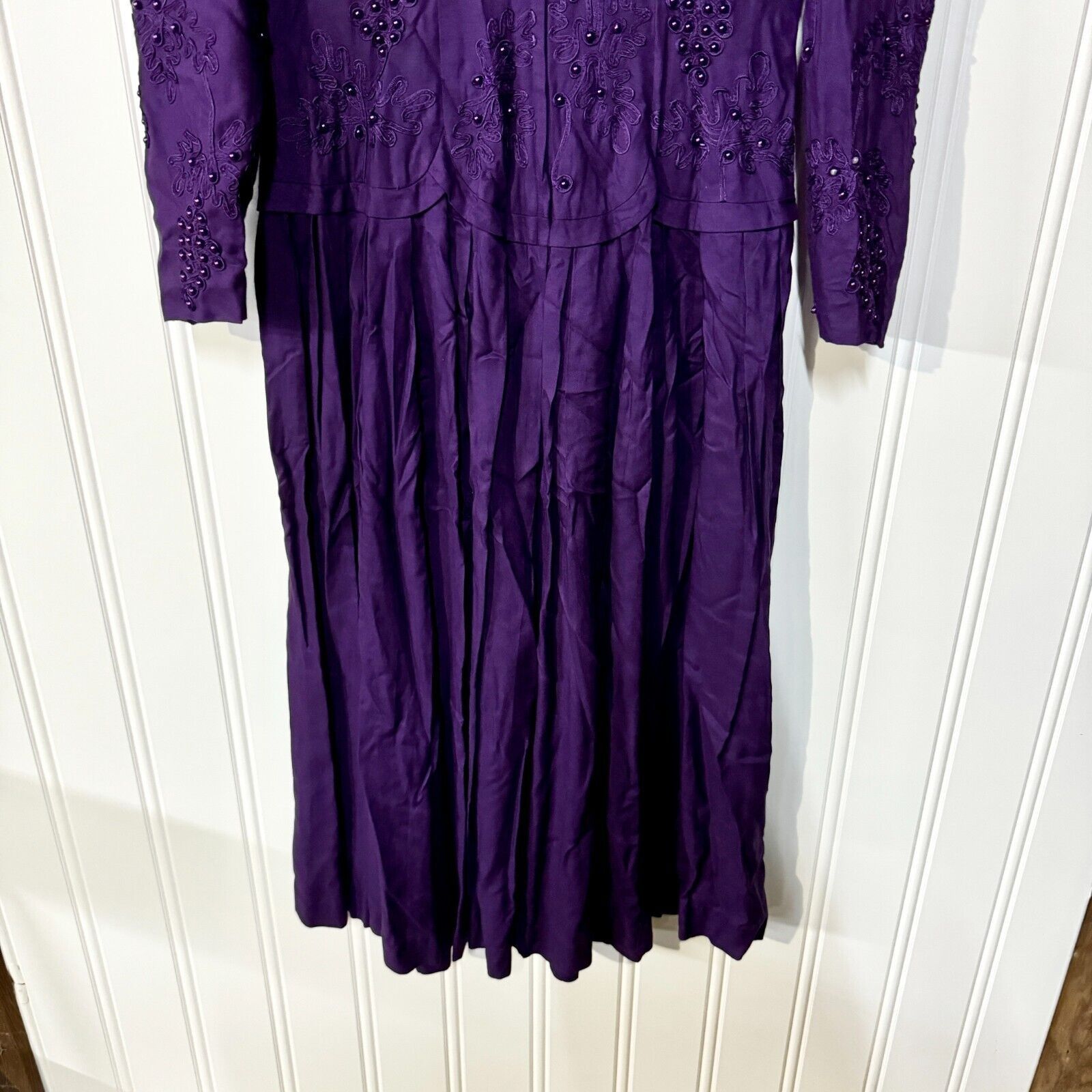 Vintage Vintage Marie St. Claire Purple Beaded Evening Dress Size 12 Size XL / US 12-14 / IT 48-50 - 7 Thumbnail