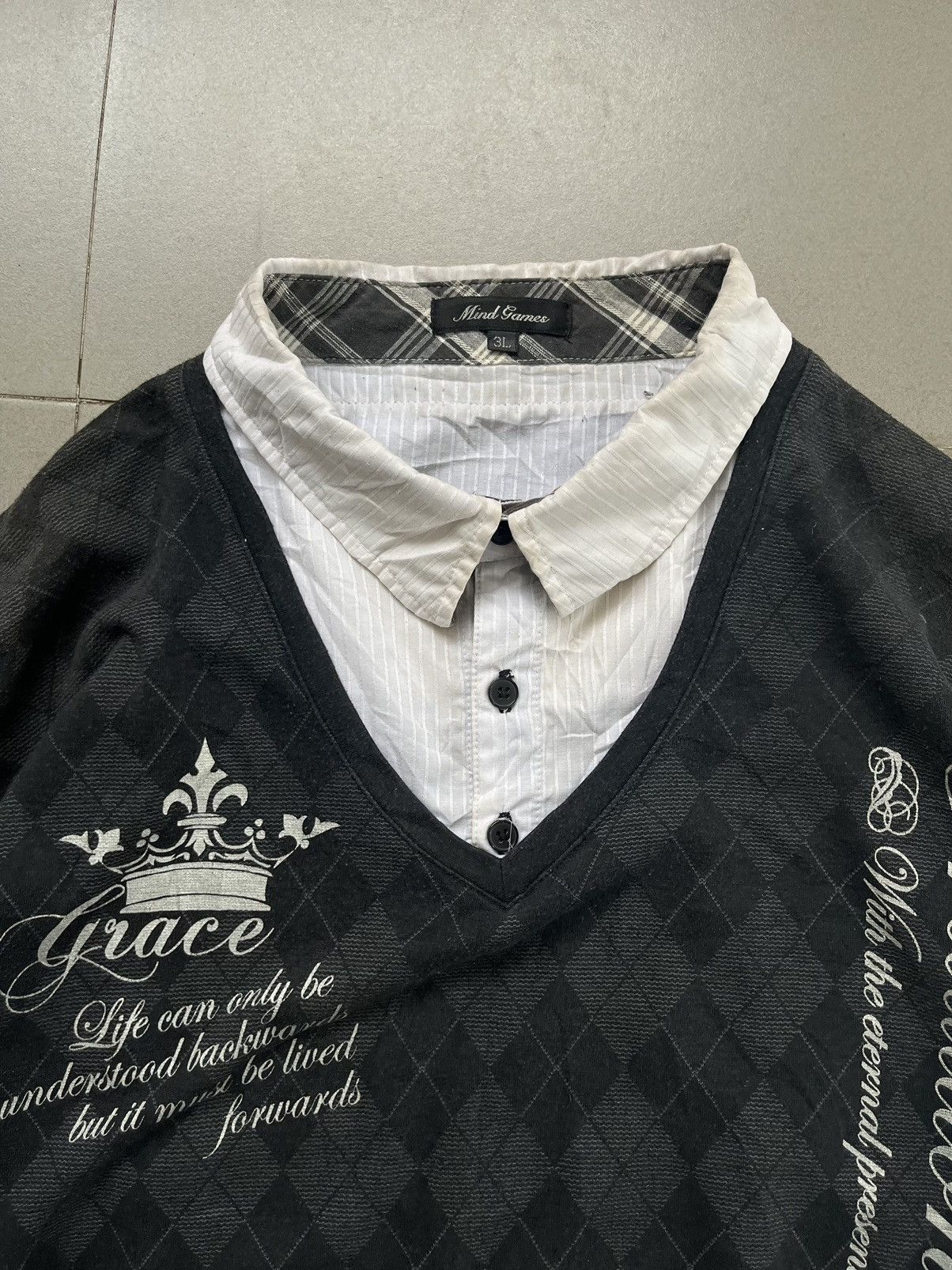 If Six Was Nine Japanese~Mind Games Poem Double Layer Gothic Punk Style Size US L / EU 52-54 / 3 - 5 Thumbnail