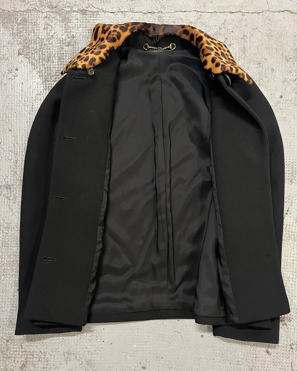 Gucci 2010s Gucci Leopard Collar Black Wool Jacket Size M / US 6-8 / IT 42-44 - 8 Thumbnail
