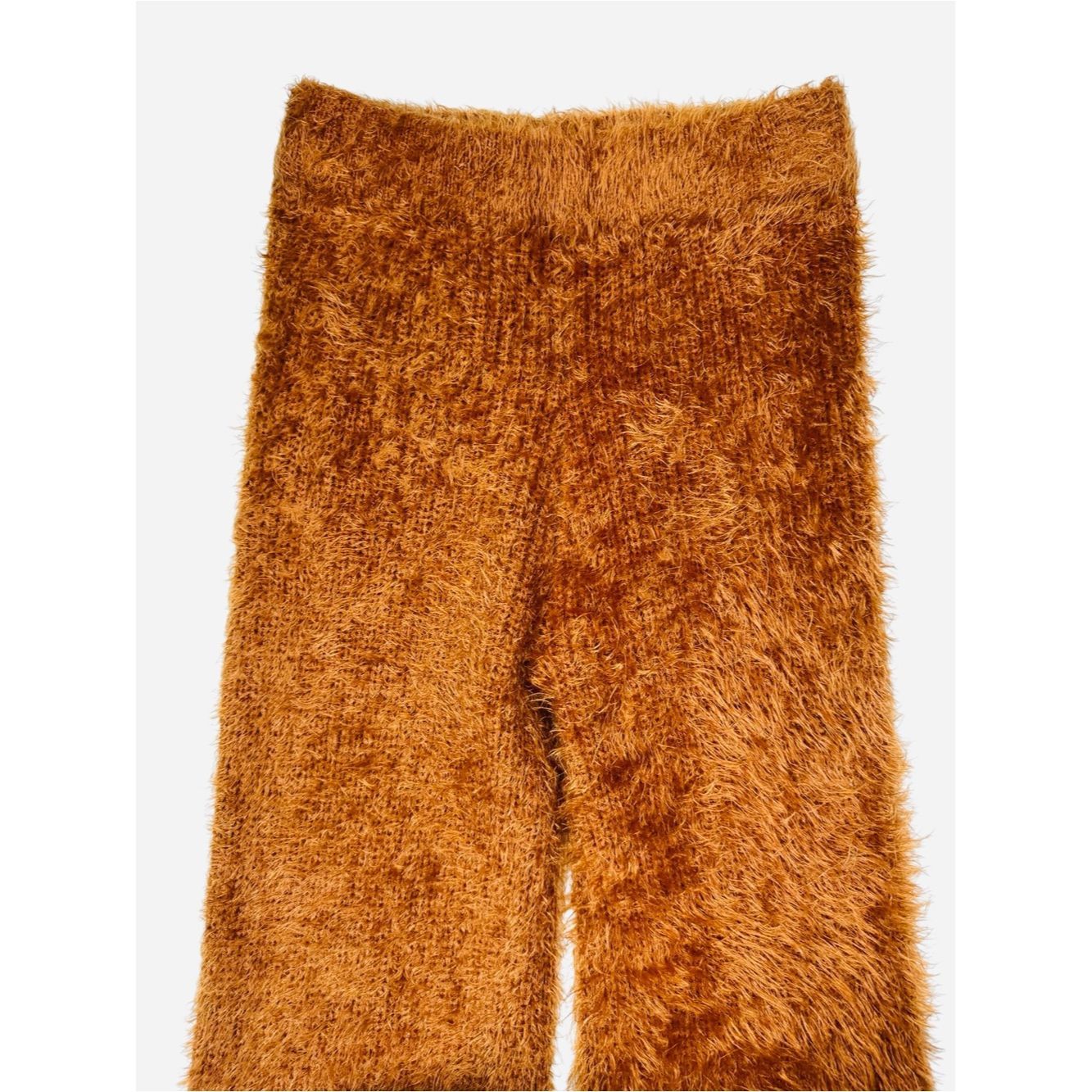 Nasty Gal Nasty Gal Plush Wide Leg Fuzzy Knit Pants in Burnt Orange S Size 28" / US 6 / IT 42 - 3 Thumbnail