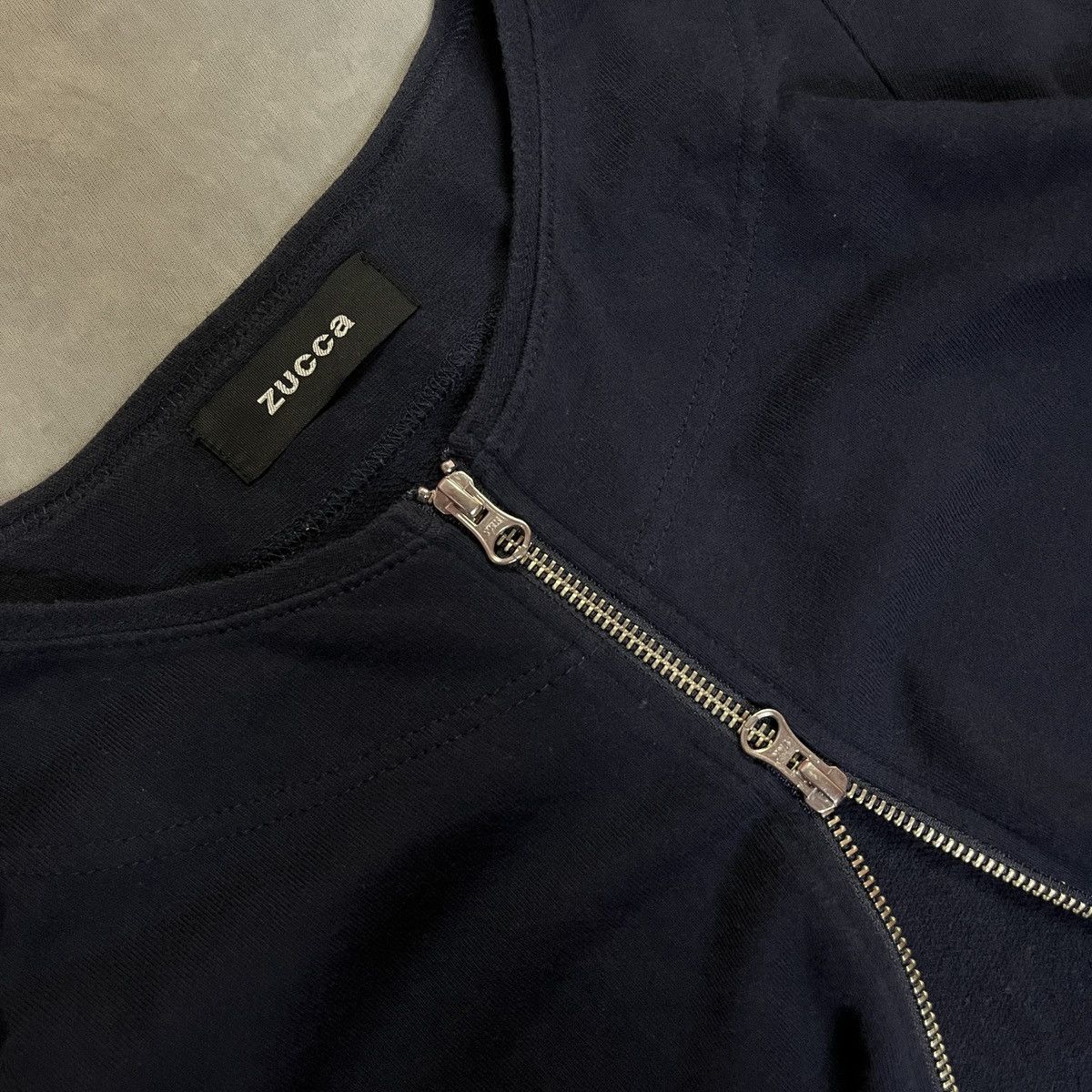 Zucca Zucca Batwing Zip Crewneck Navy Avant-Garde Dolman Sleeve Size US M / EU 48-50 / 2 - 4 Thumbnail