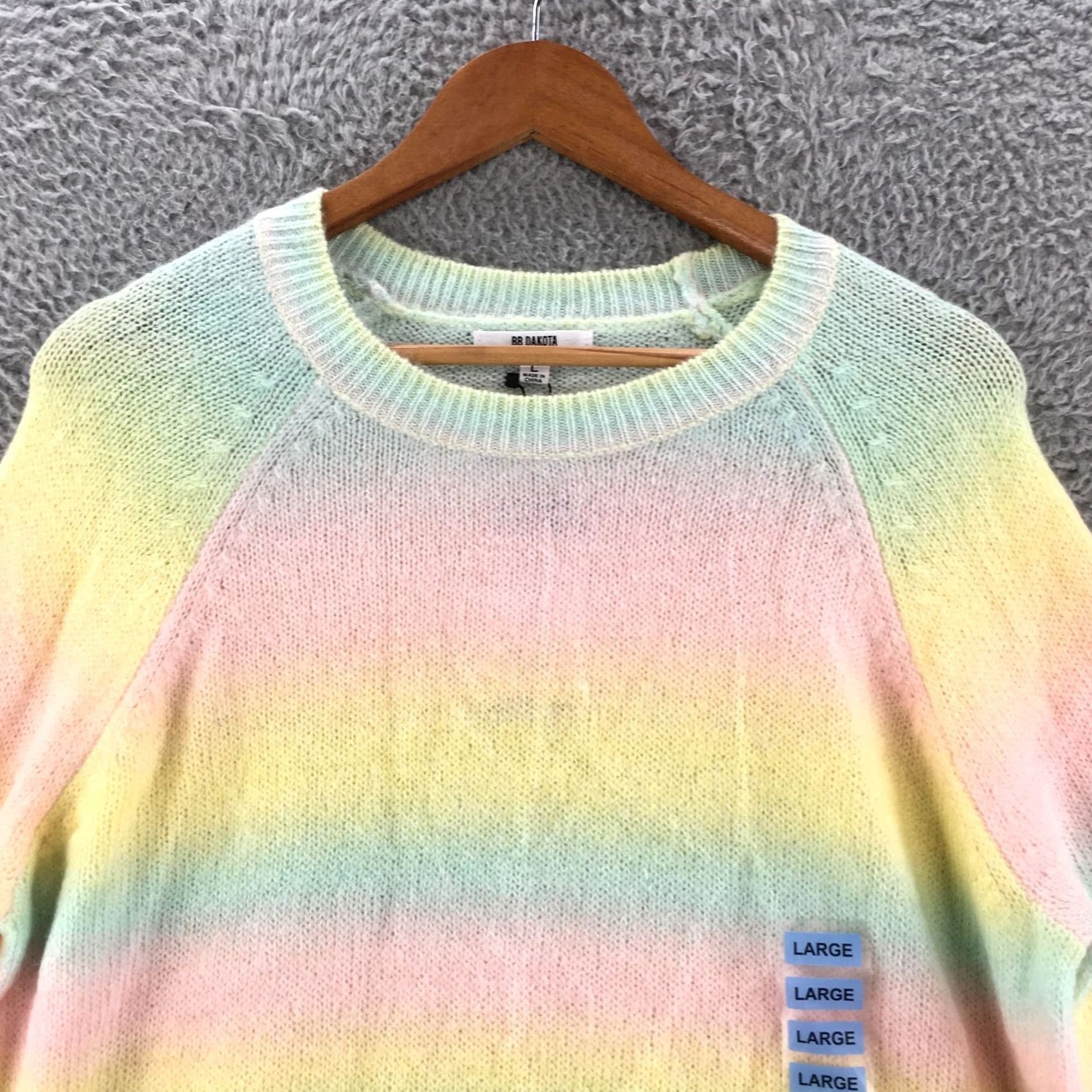 BB Dakota Bb Dakota Pullover Sweater Womens L Multicolor Wool Blend Round Neck Long Sleeve Shirt Size L / US 10 / IT 46 - 2 Thumbnail