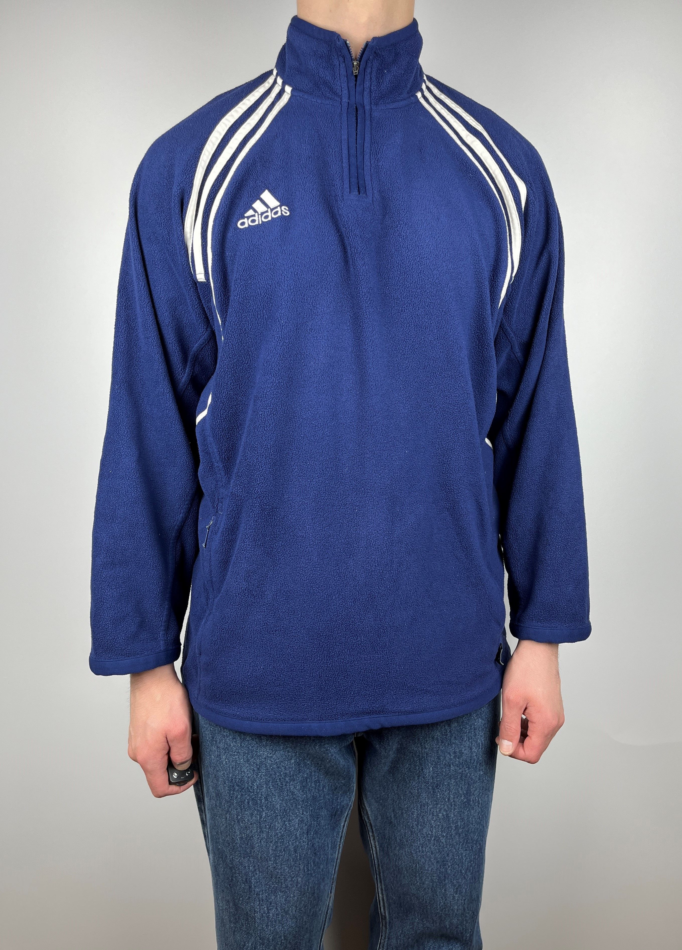 Adidas 00's Adidas Climacool Stripes Vintage Fleece Sweater Size US L / EU 52-54 / 3 - 2 Thumbnail