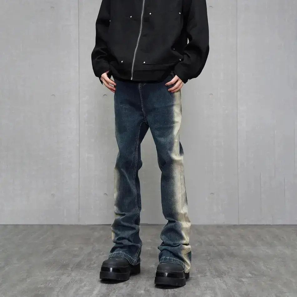 Japanese Brand × Jean Slim Flared Streetwear Vintage Design Jeans Size US 30 / EU 46 - 3 Thumbnail