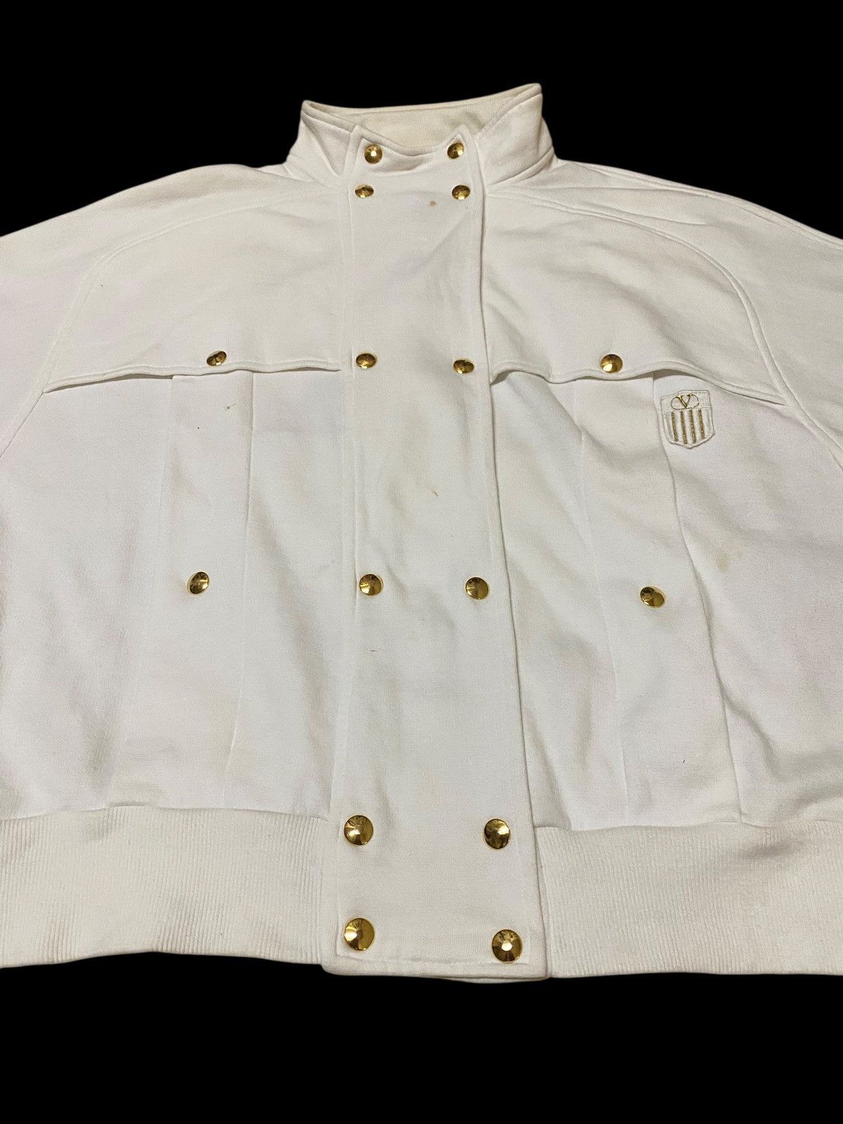 Valentino Vintage 90s Valentino Garavani Gold Button Bomber Jacket Size US L / EU 52-54 / 3 - 3 Thumbnail