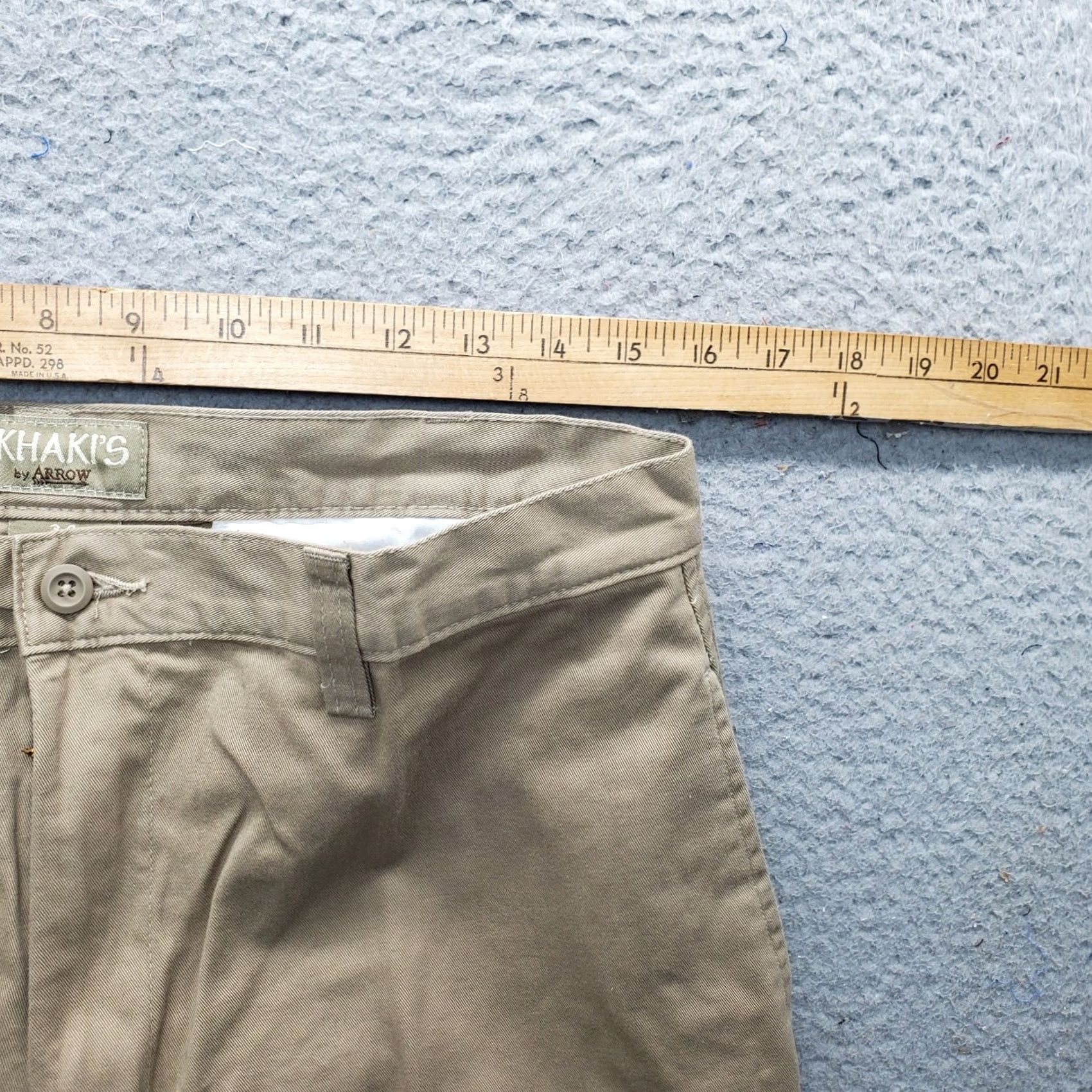 Arrow Arrow Mens Khakis Shorts 34W Brown Classic Chino Casual Comfortable Charcoal Wash Mens Size 34 Brown Khakis Shorts Arrow Size US 34 / EU 50 - 3 Thumbnail