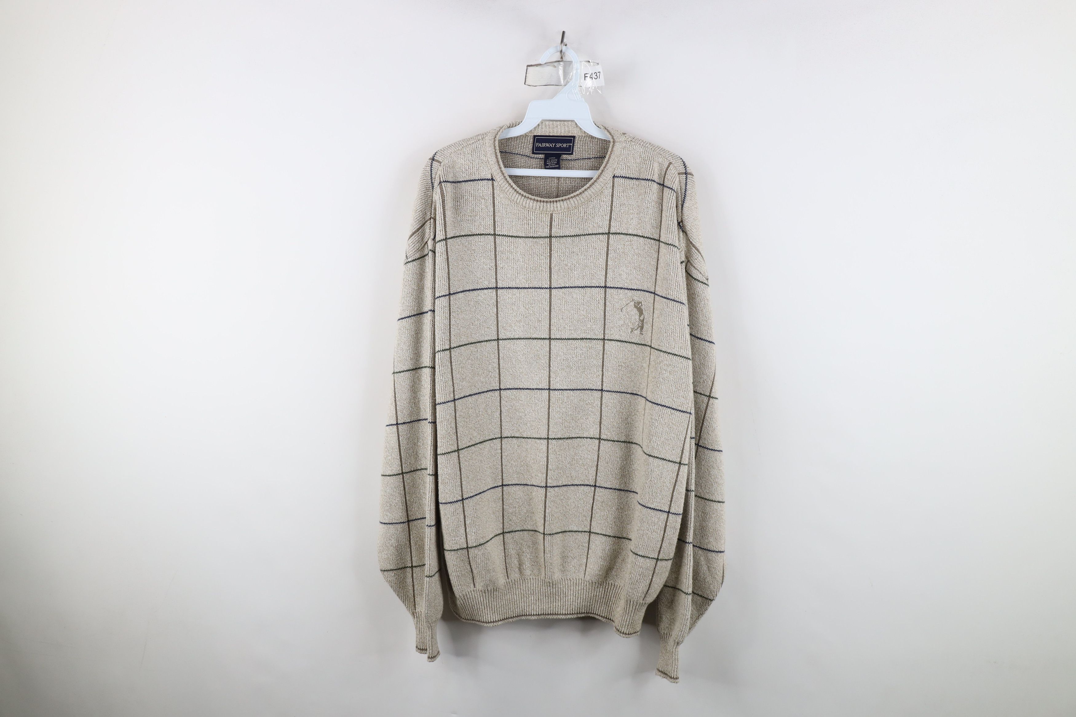 Vintage Vintage 90s Streetwear Ribbed Knit Golf Crewneck Sweater USA Size US L / EU 52-54 / 3 - 1 Thumbnail