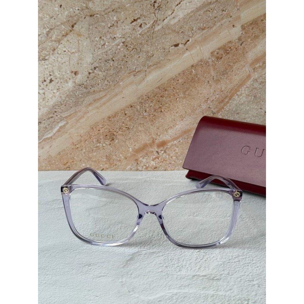 Gucci NEW Gucci GG0026O Lilac Cat Eye Eyeglasses Frames Size ONE SIZE - 3 Thumbnail
