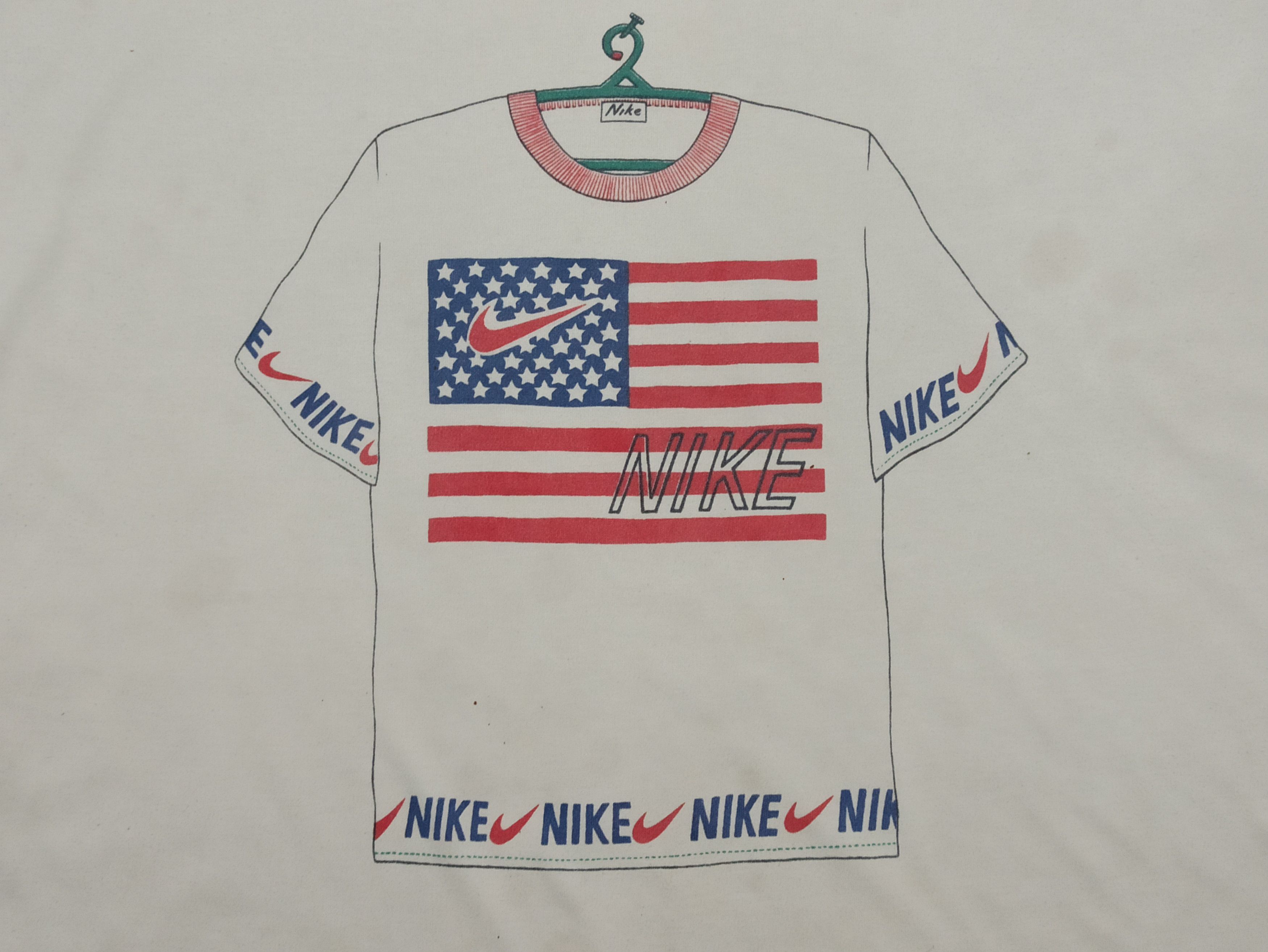 Nike × Vintage Nike USA Flag Vintage Graphic Tee Size US L / EU 52-54 / 3 - 2 Thumbnail