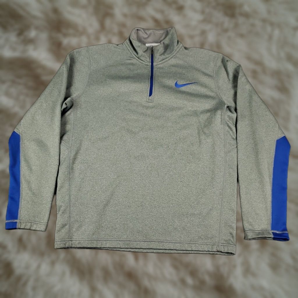 Nike Nike Sweatshirt Mens Size M Gray 1/4 Zip Pullover Mock Neck Long Sleeve Logo Swoosh Vintage No (if allowed) Size US M / EU 48-50 / 2 - 1 Thumbnail