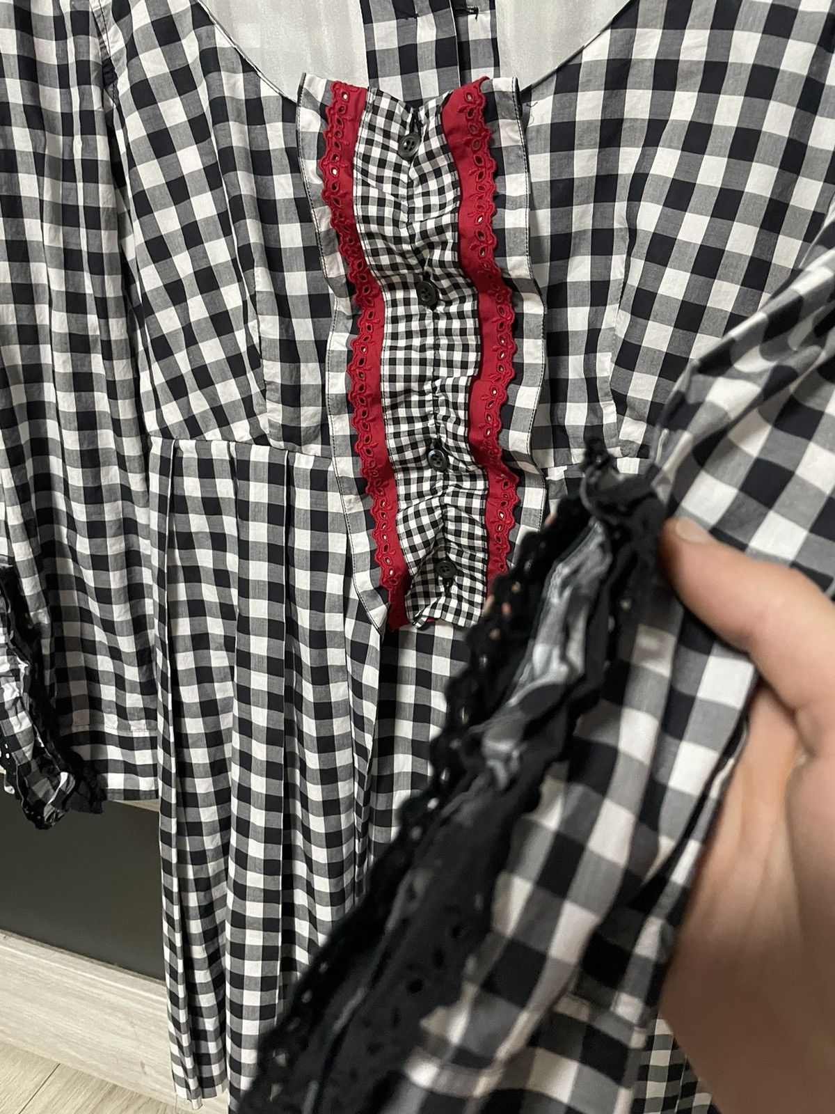 Prada Prada Pre-Fall 2013 Gingham Off-Shoulder Dress Campaign Size S / US 4 / IT 40 - 8 Thumbnail