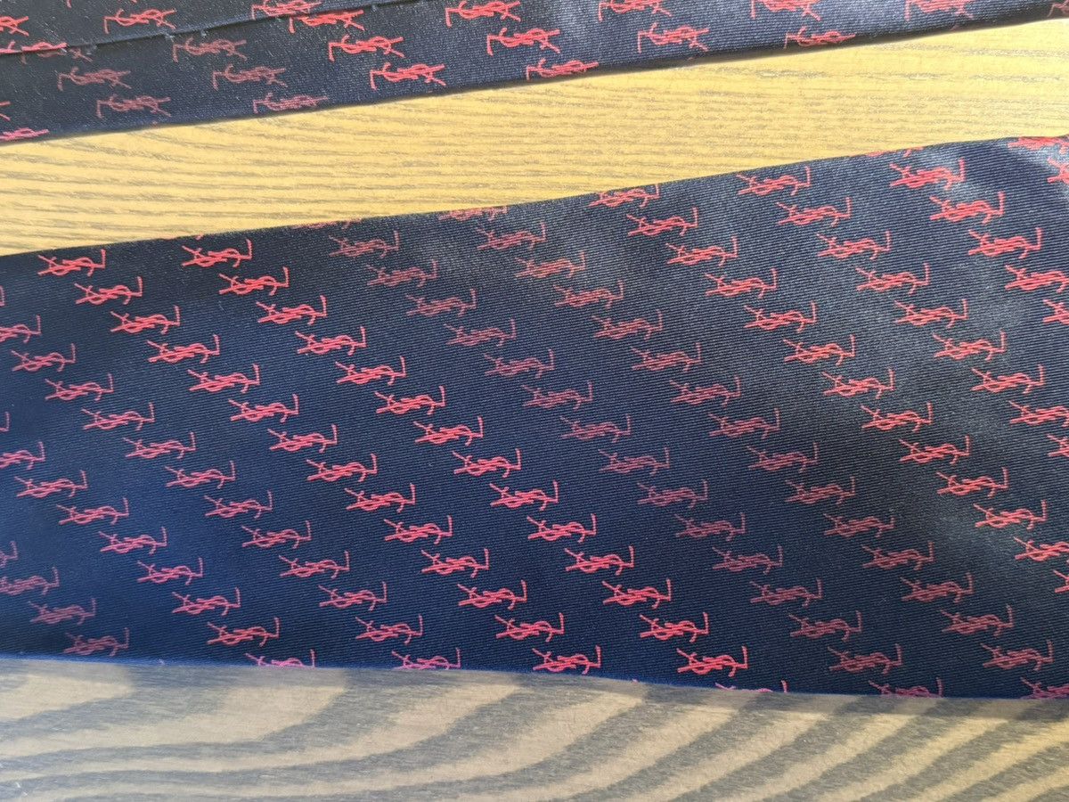Yves Saint Laurent Yves Saint Laurent Vintage Monogram Pattern Tie Size ONE SIZE - 4 Thumbnail