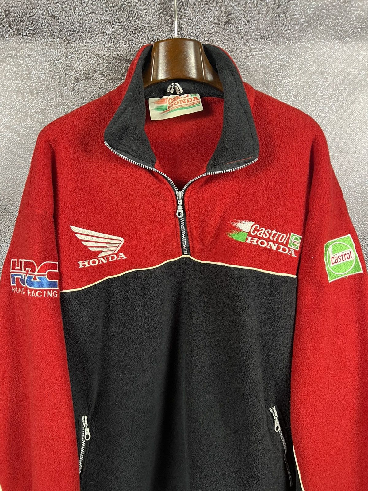 Honda × NASCAR Honda x Castrol Vintage racing fleece embroidered logo zip Size US XXL / EU 58 / 5 - 6 Thumbnail
