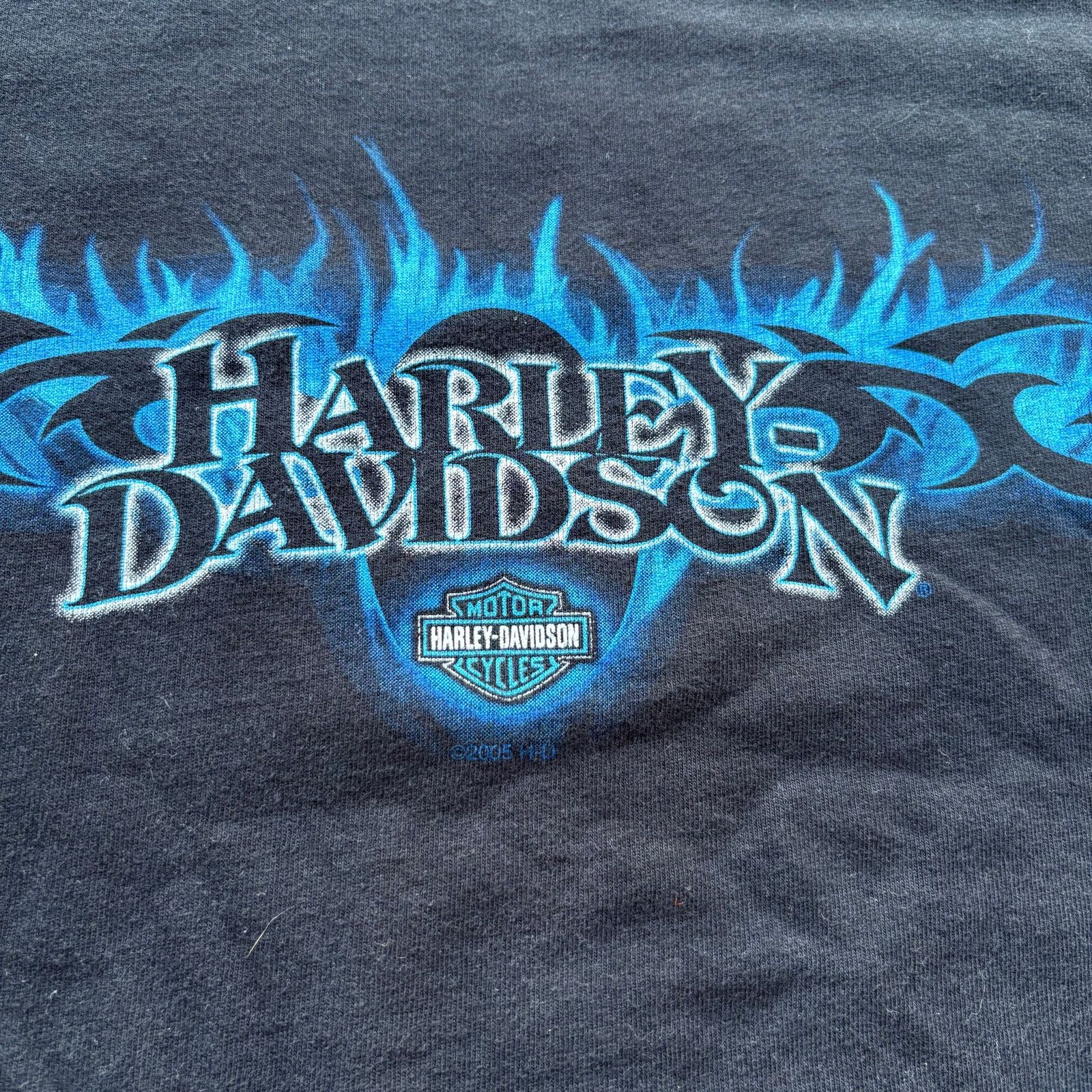 Harley Davidson Very Rare Vintage Harley Flame Sleeve T-shirt Size US XL / EU 56 / 4 - 3 Thumbnail