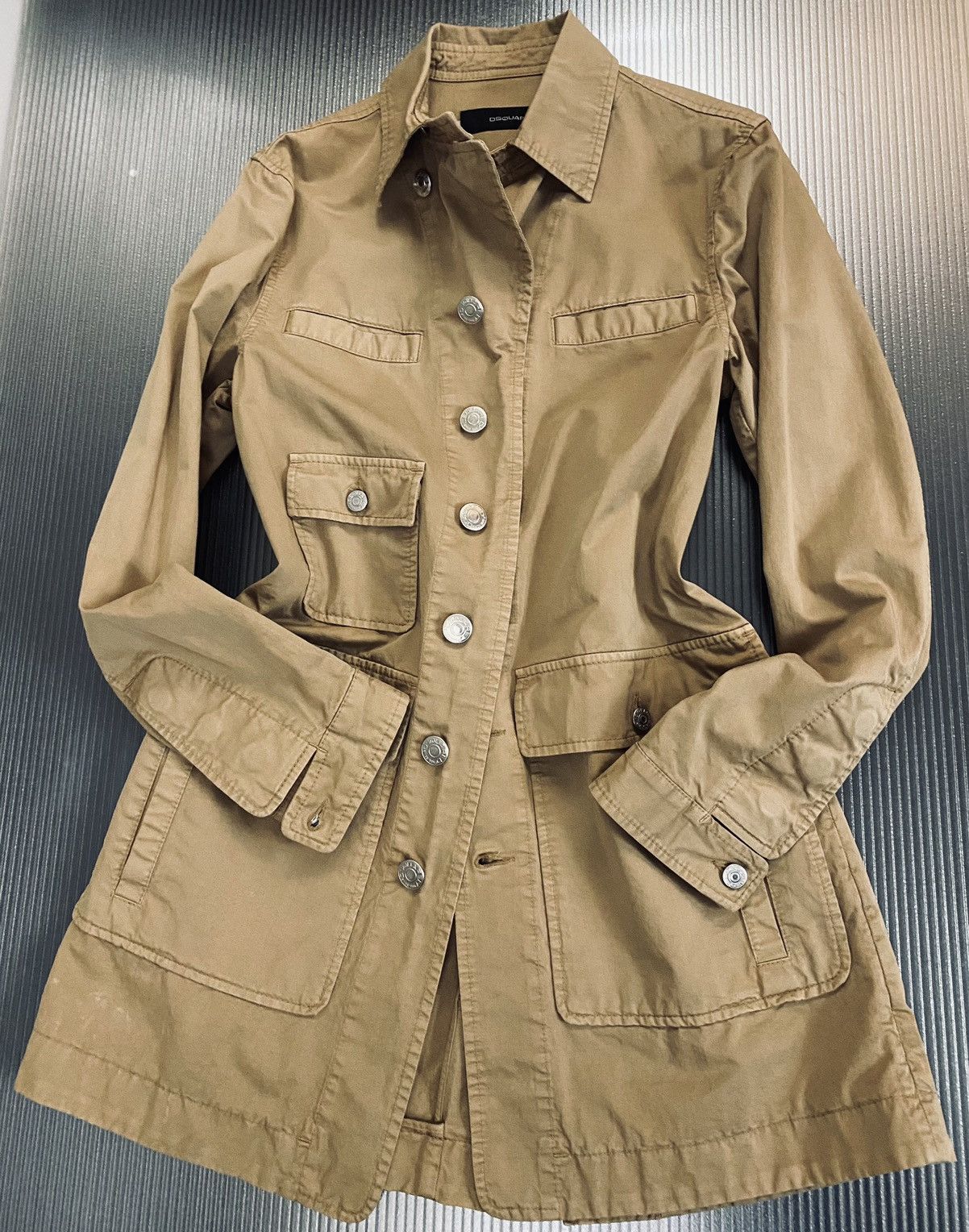 Dsquared2 DSQ2 🇮🇹 Brown Cotton Twill Safari Leisure jacket 48 NWOT Size US M / EU 48-50 / 2 - 1 Thumbnail