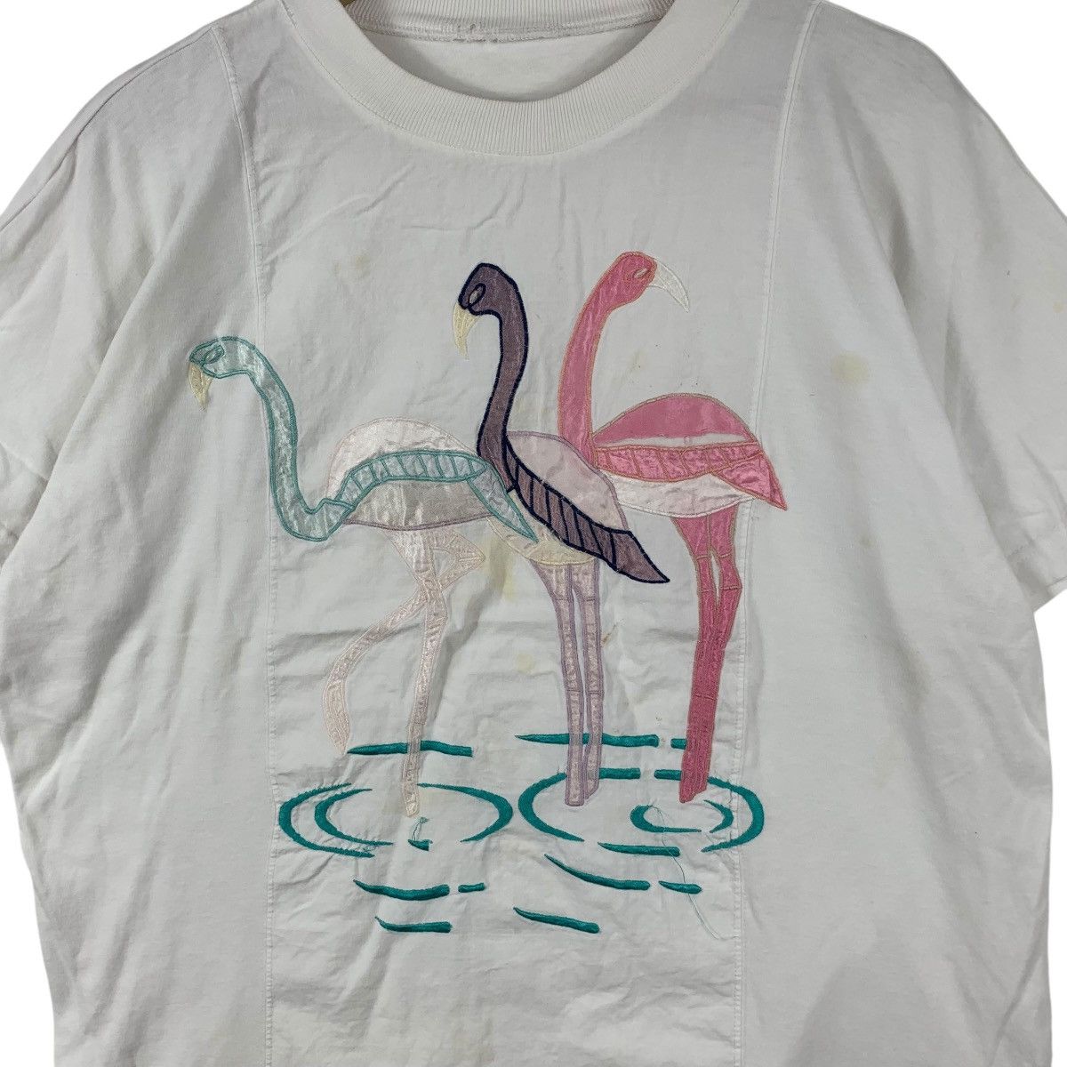 Vintage Vintage JAPAN TRADITIONAL HERON Bird Embossed Logo Tee Size M / US 6-8 / IT 42-44 - 4 Thumbnail