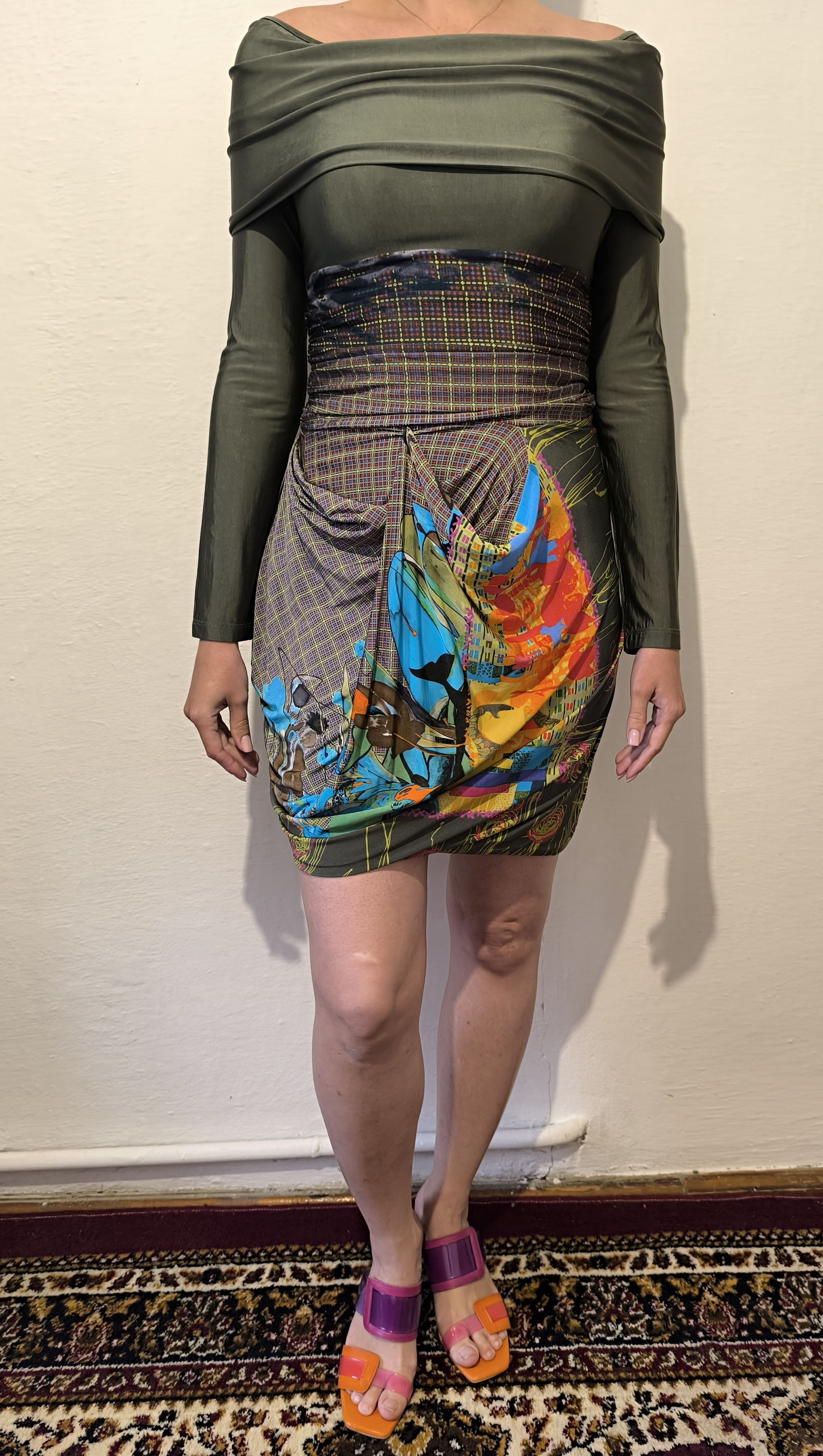 Other Save The Queen Off Shoulder Multicolor Short Dress Size S Size S / US 4 / IT 40 - 1 Thumbnail
