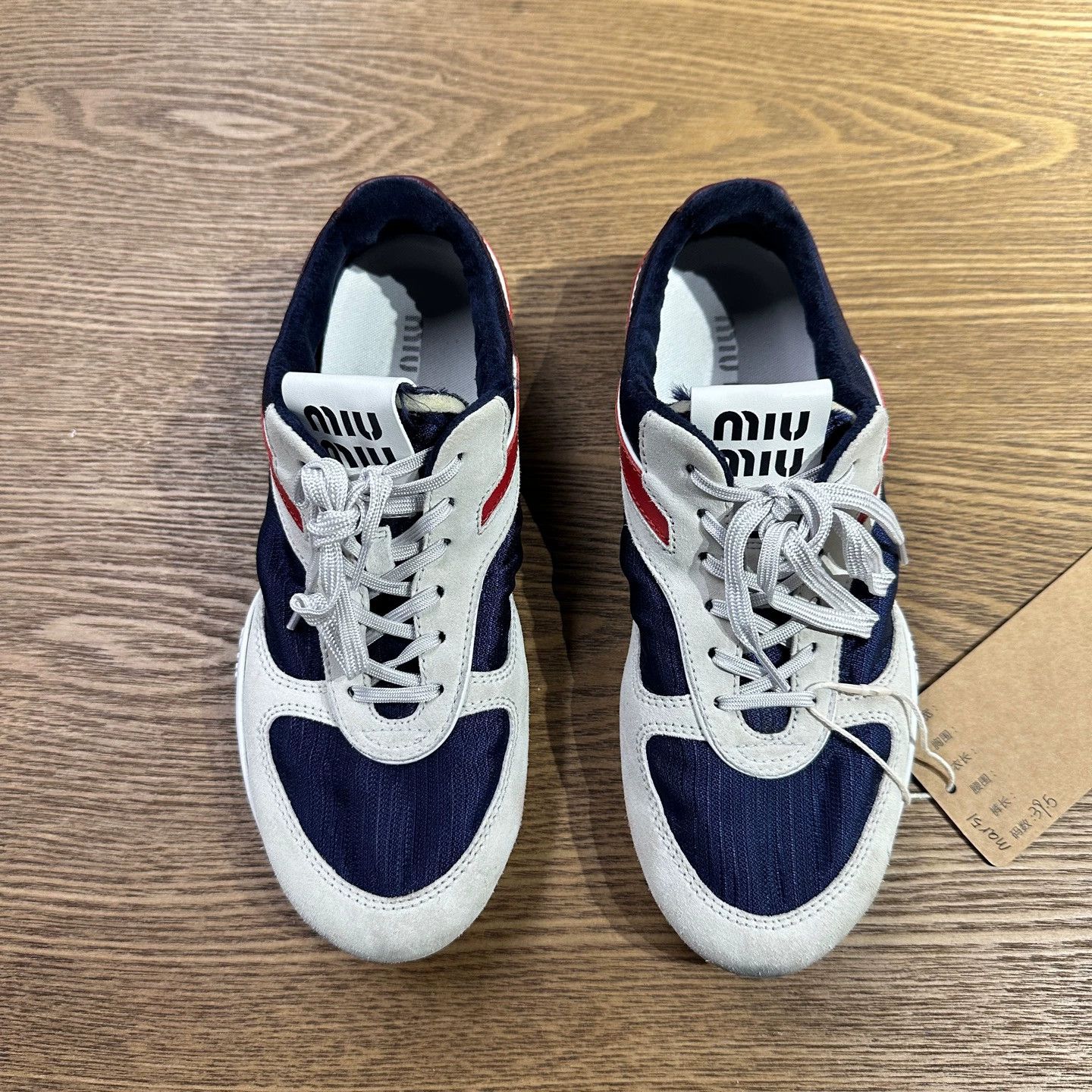 Miu Miu Miu Miu color blocked logo German trainer 25SS 39 Size US 8.5 / IT 38.5 - 2 Thumbnail