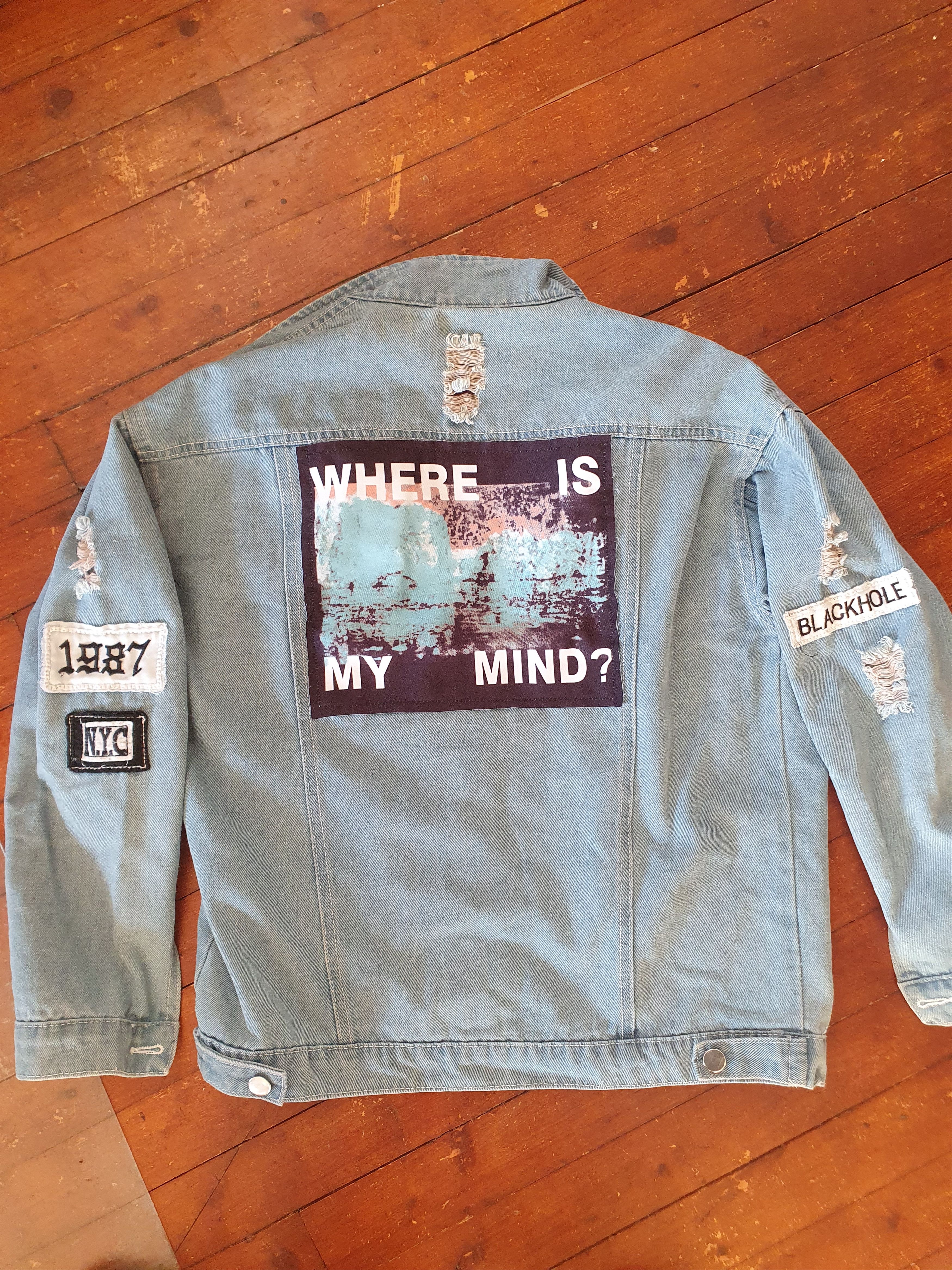 Other Aieryiyi Where Is My Mind Distressed Denim Jacket BTS JIN L Size L / US 10 / IT 46 - 1 Thumbnail