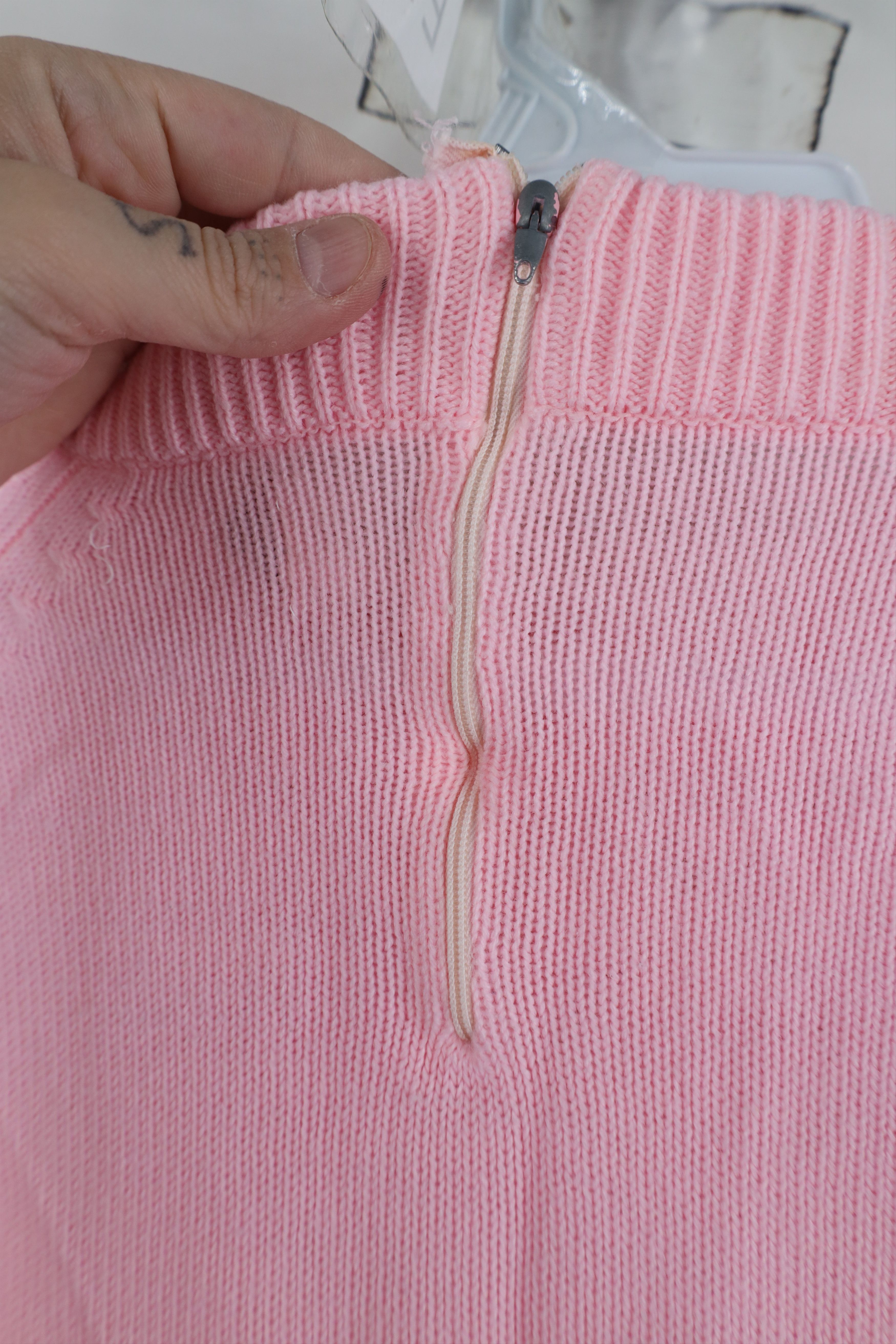Vintage Vintage 60s 70s Streetwear Knit Back Zip Sweater Pink Size XS / US 0-2 / IT 36-38 - 11 Thumbnail