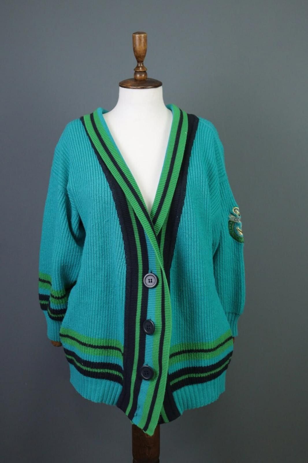 Christian Dior Monsieur Mondi Blue Colege Vintage Wool Knit 3 Sweater Size 38 / M Size M / US 6-8 / IT 42-44 - 1 Thumbnail