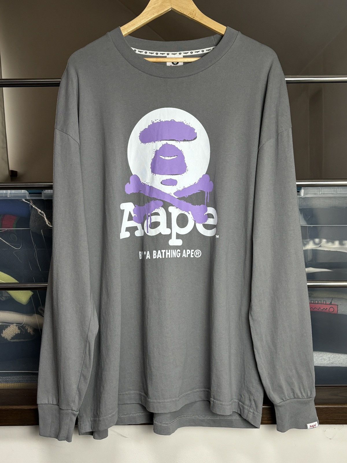 Aape Aape A Bathing Ape Long Sleeve Japanese Rare T-Shirt Size US XXL / EU 58 / 5 - 1 Thumbnail