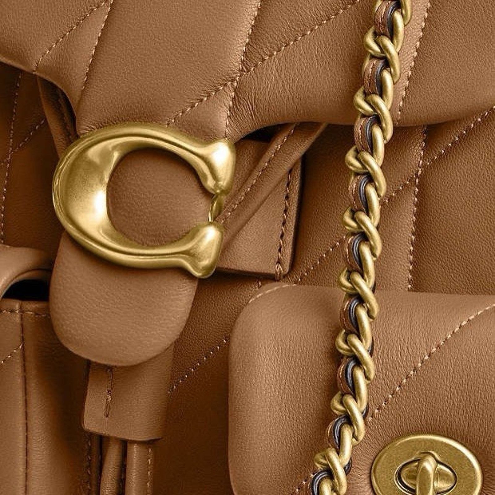 Coach NWT COACH Tabby Backpack Pillow Quilting CU076 Honey Brown Size ONE SIZE - 10 Thumbnail